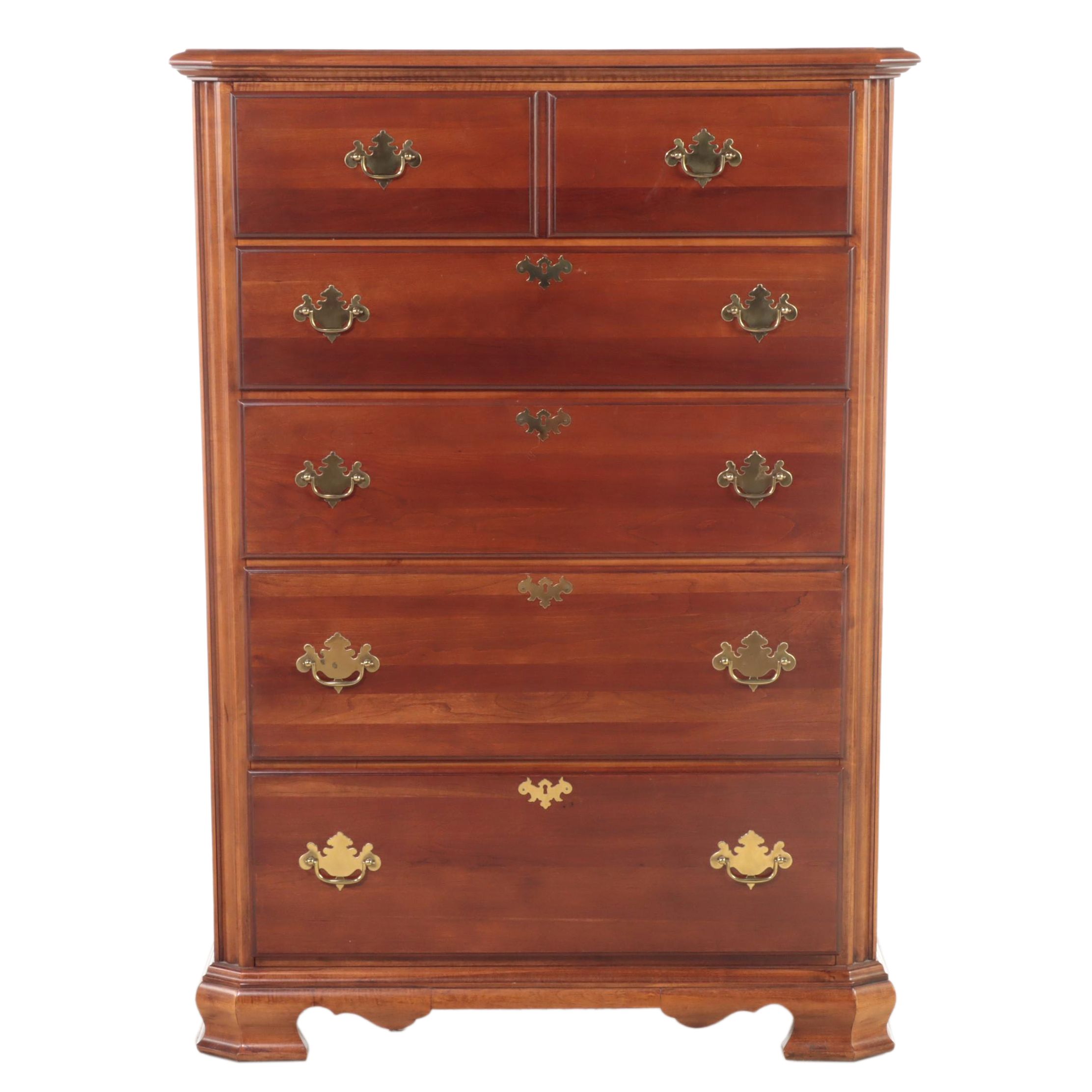 Stanley "American Craftsman Collection" Cherrywood & Maple Five-Drawer Chest