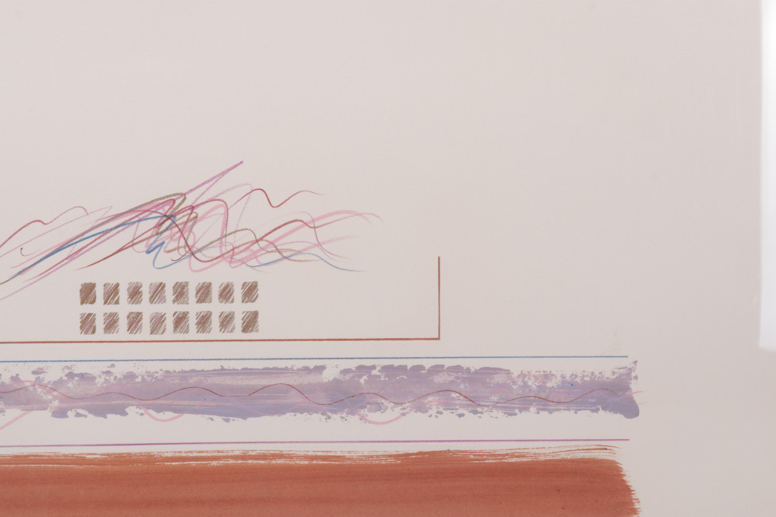 Enrico Embroli "Concerto" Series Embellished Color Lithograph, Late 20th Century