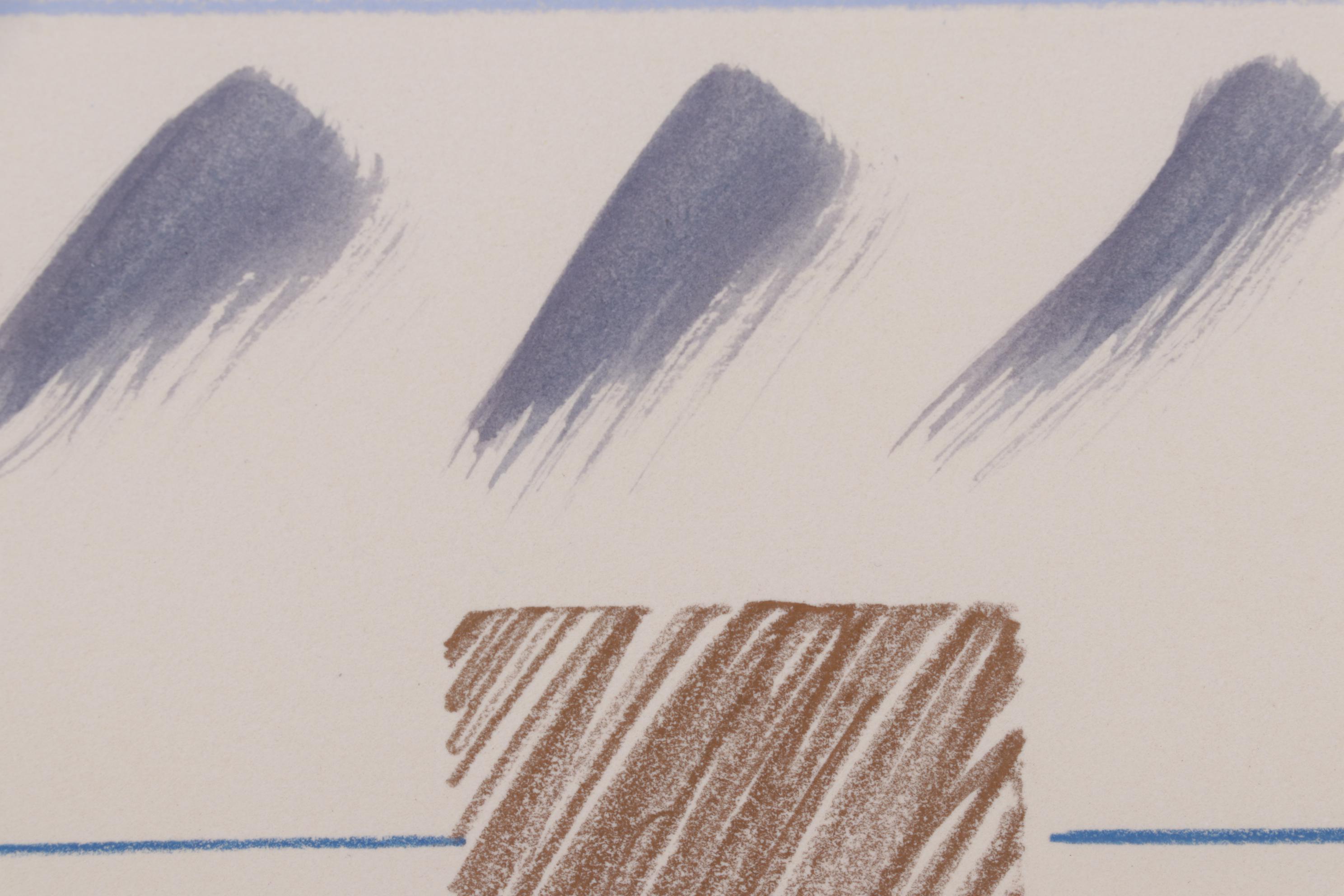 Enrico Embroli "Concerto" Series Embellished Color Lithograph, Late 20th Century