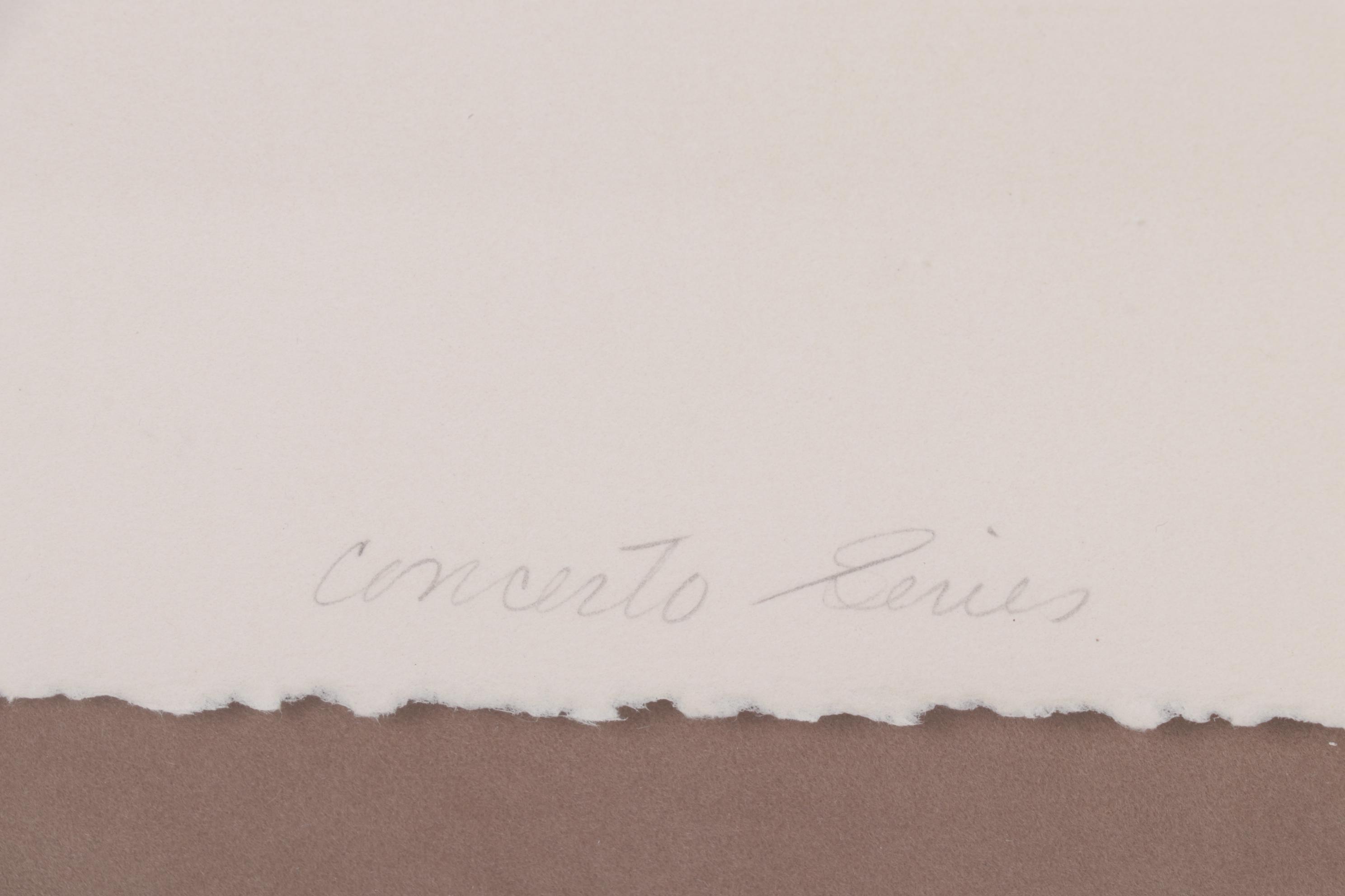 Enrico Embroli "Concerto" Series Embellished Color Lithograph, Late 20th Century