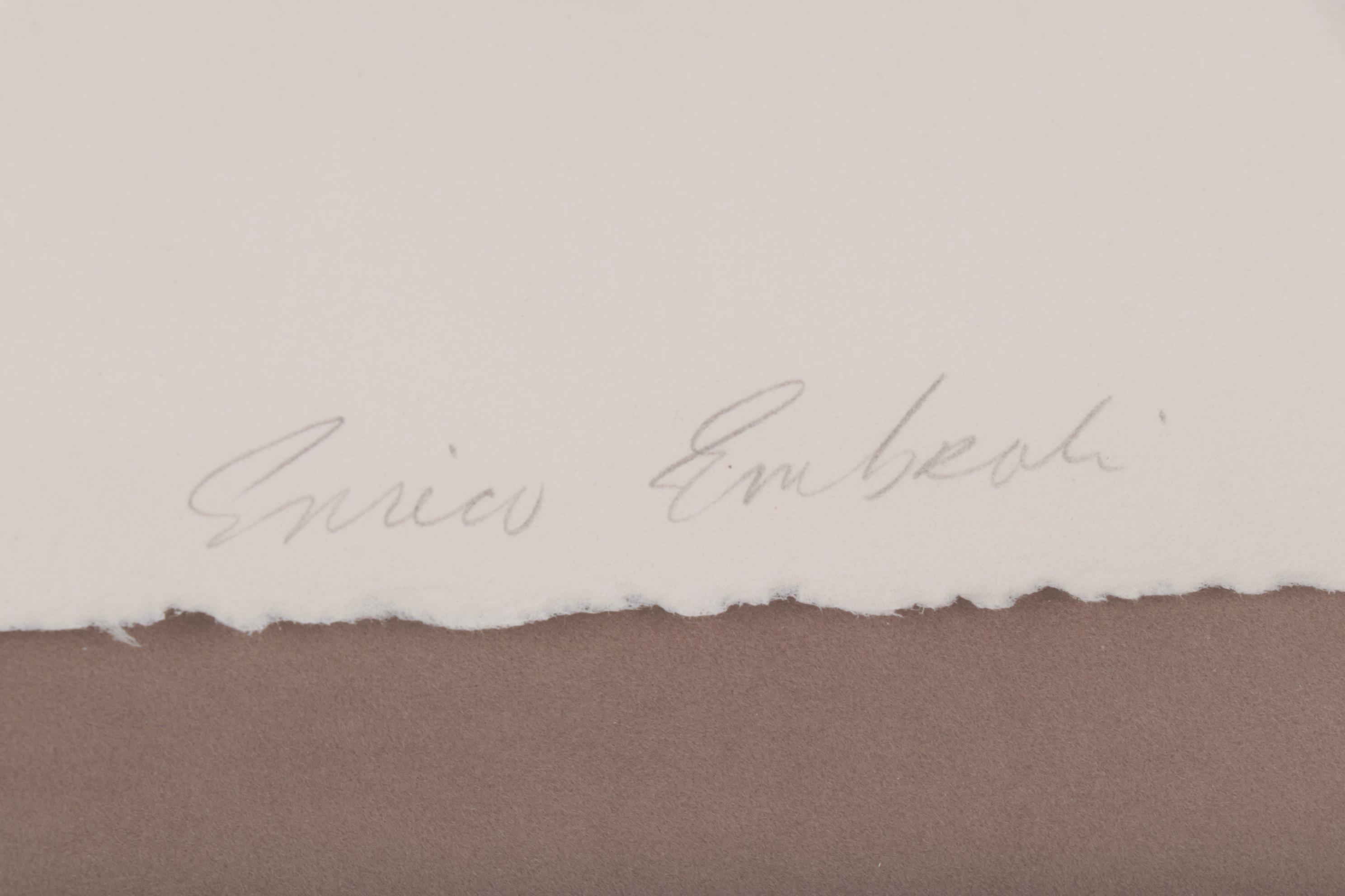 Enrico Embroli "Concerto" Series Embellished Color Lithograph, Late 20th Century