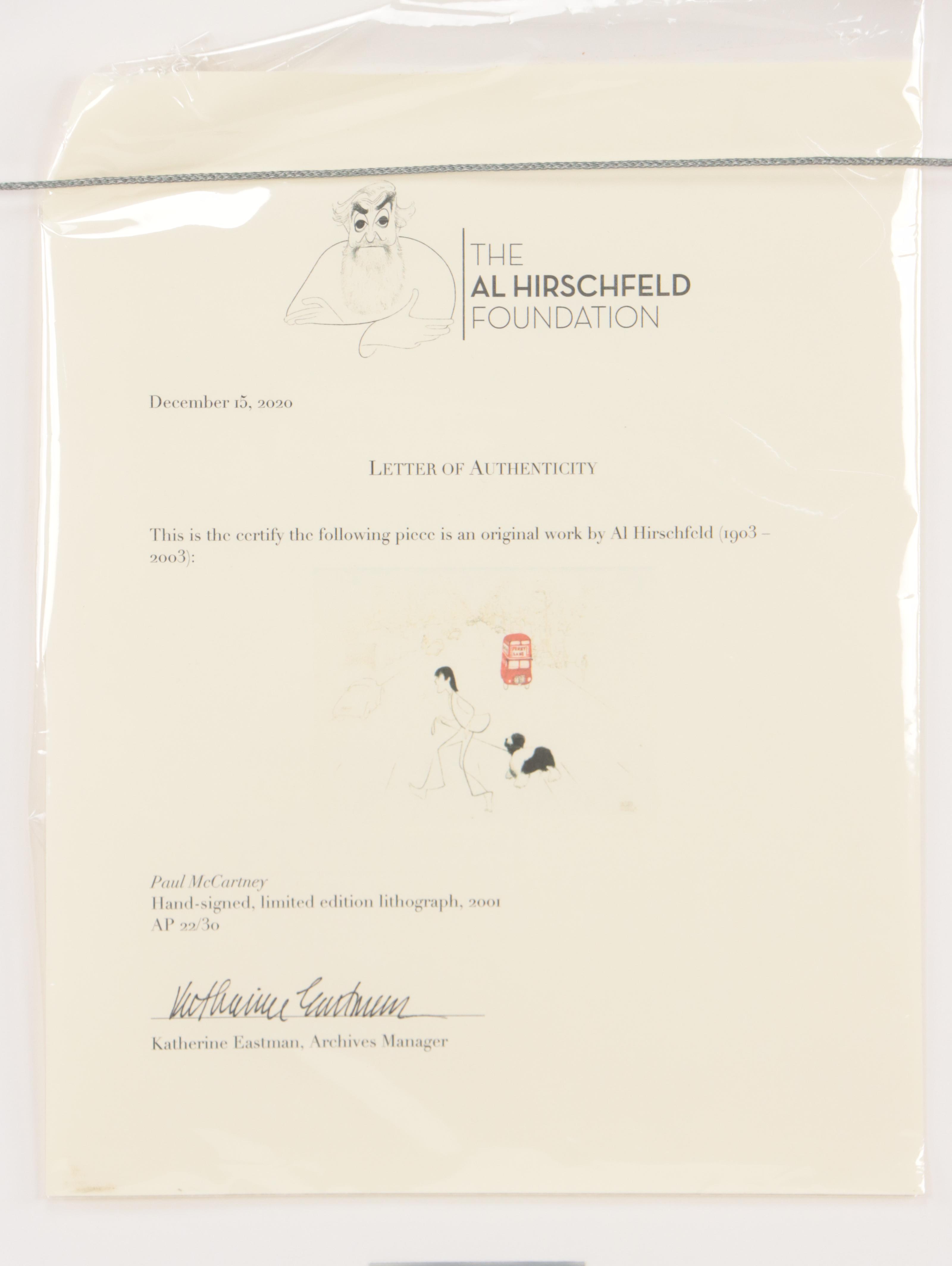 Albert Hirschfeld Lithograph "Paul McCartney," 2001