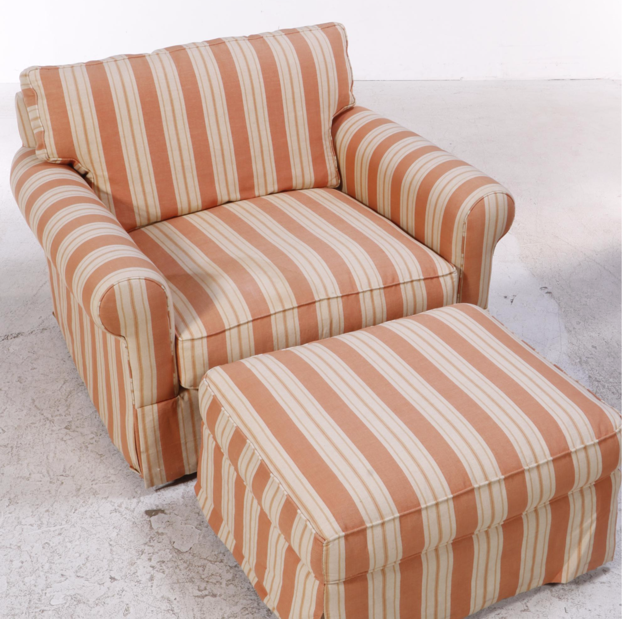 Macy's "Modern Concepts" Custom-Upholstered Chair-and-a-Half with Ottoman