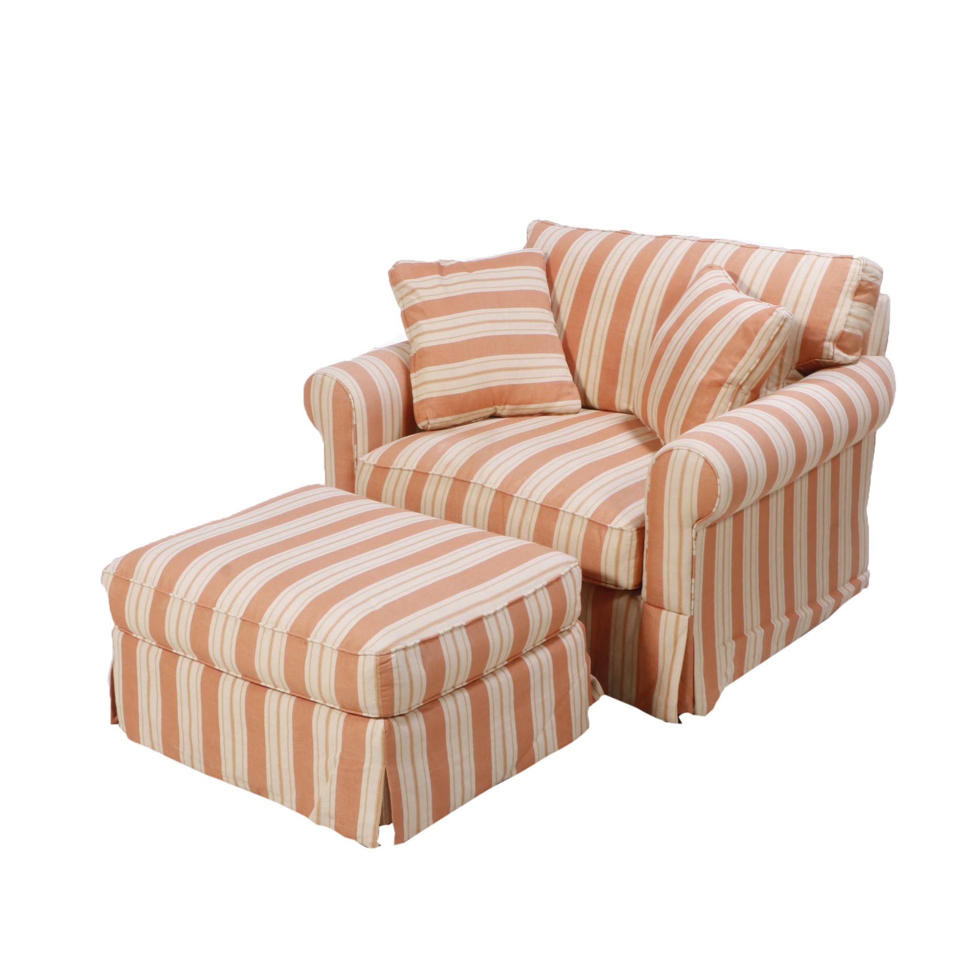 Macy's "Modern Concepts" Custom-Upholstered Chair-and-a-Half with Ottoman