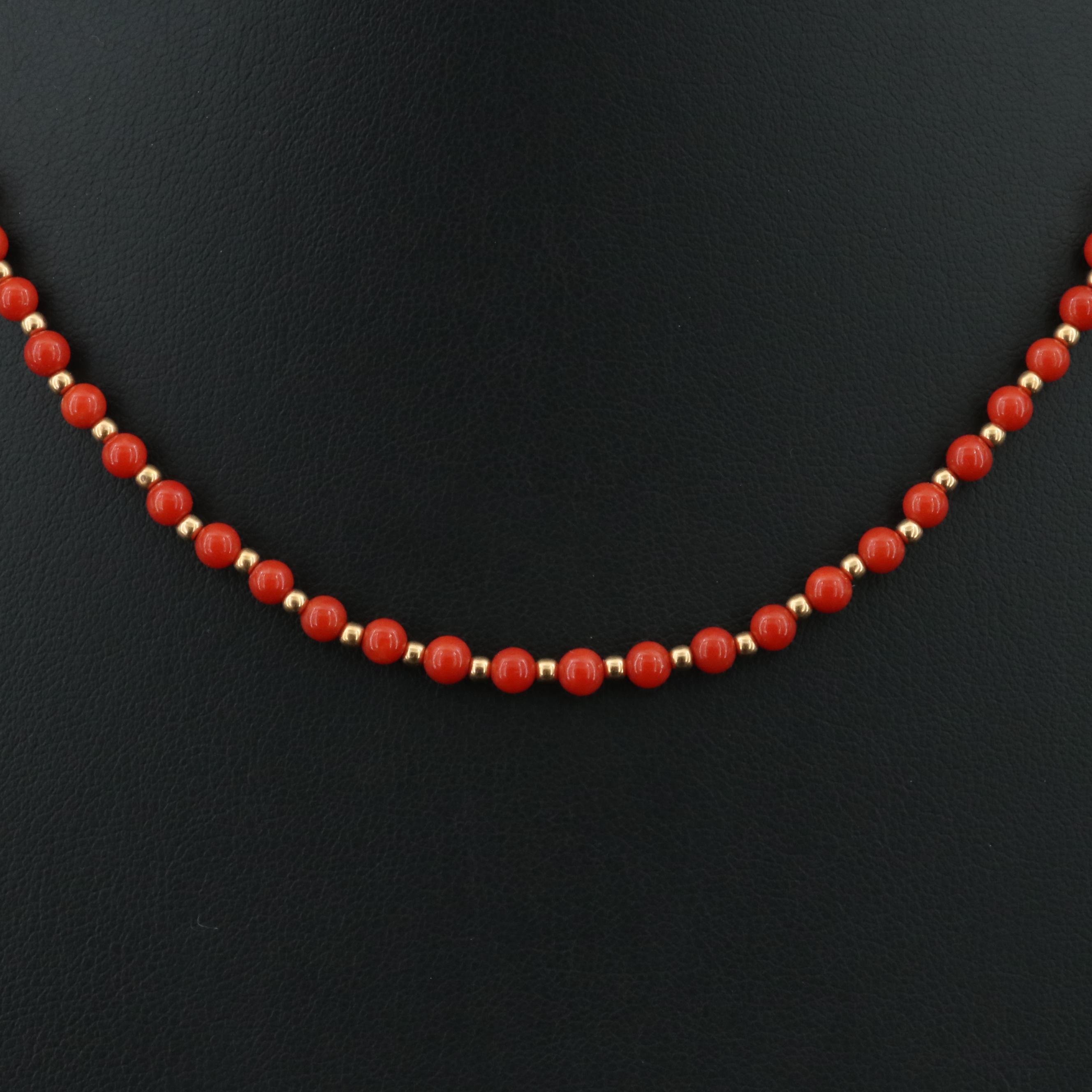 18K Coral Beaded Necklace