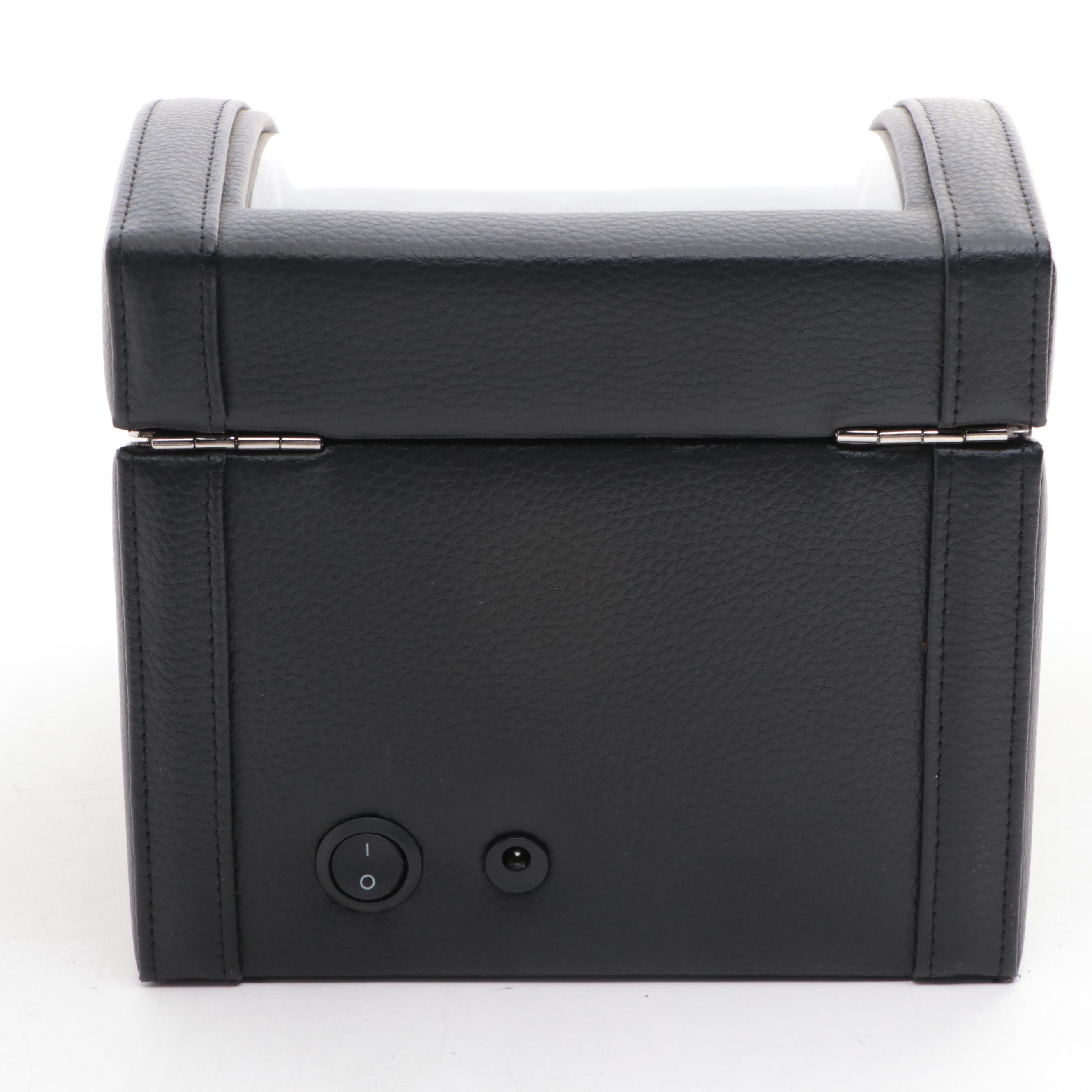 Leather Electric Rotating Watch Display Case with Holder