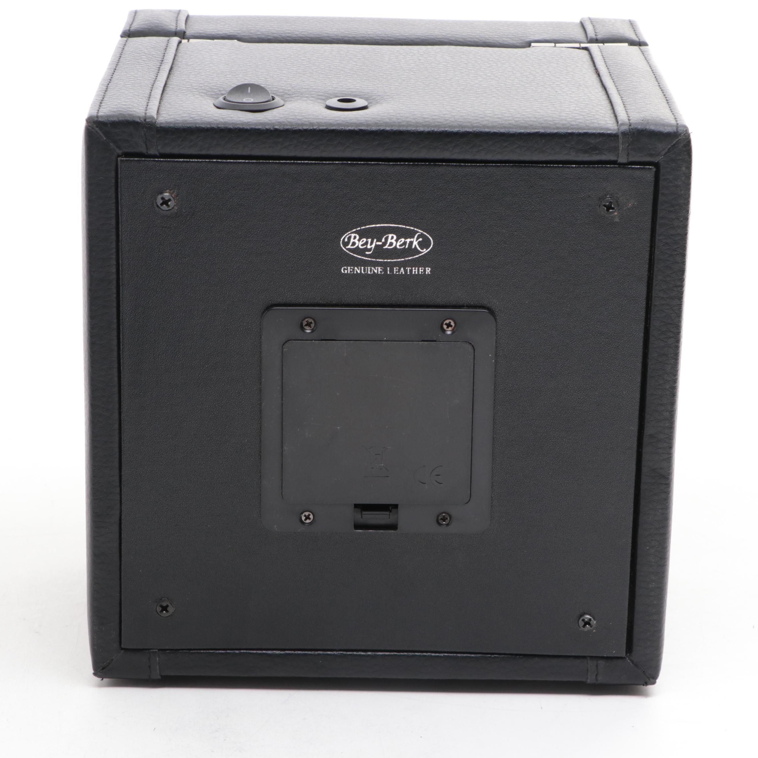 Leather Electric Rotating Watch Display Case with Holder