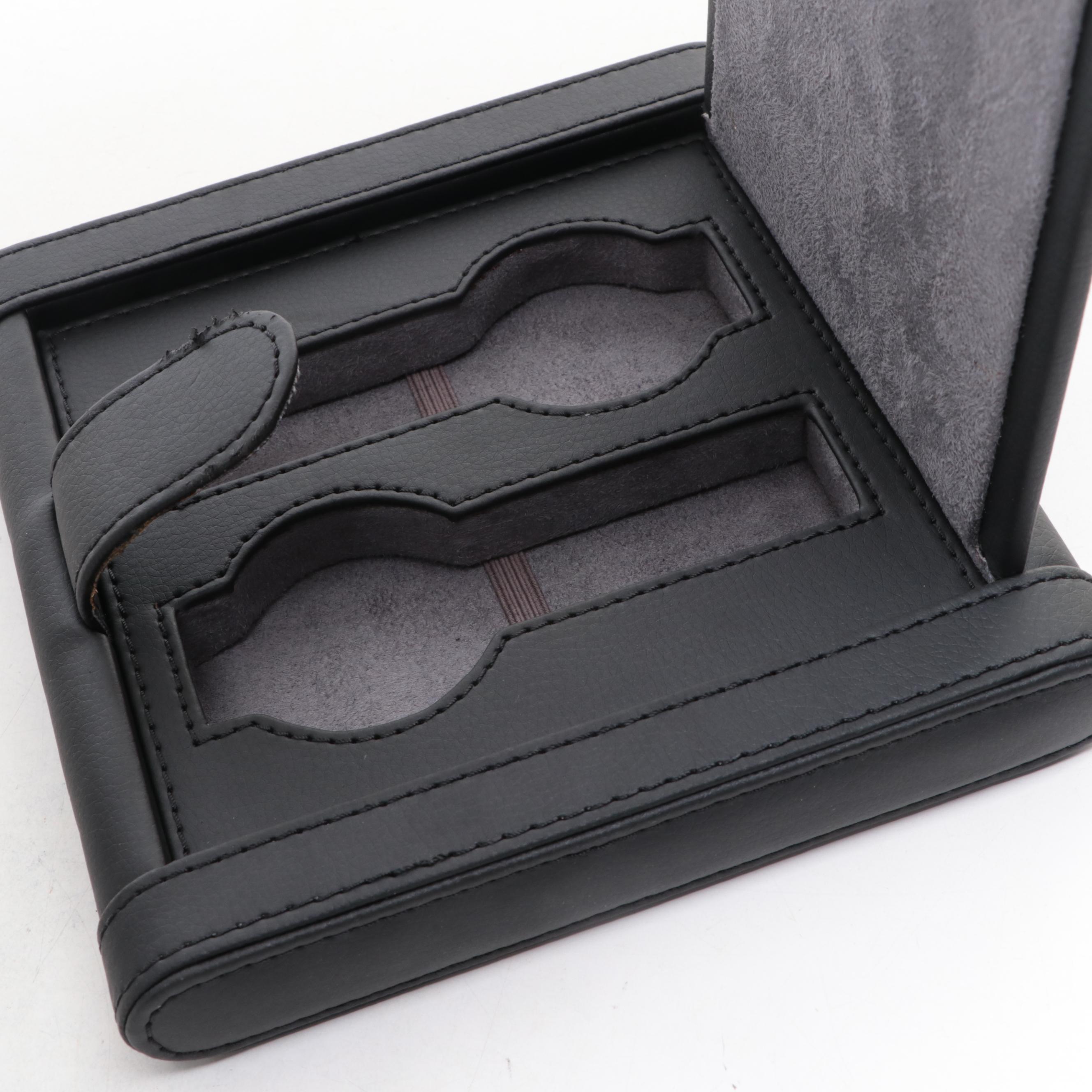 Leather Electric Rotating Watch Display Case with Holder