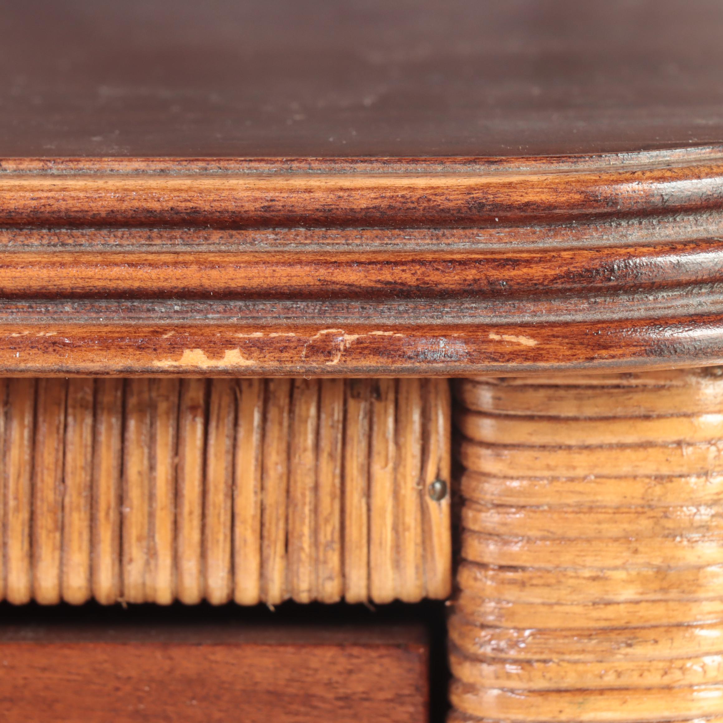 Lexington/Henry Link Cherrywood and Wicker Five-Drawer Chest