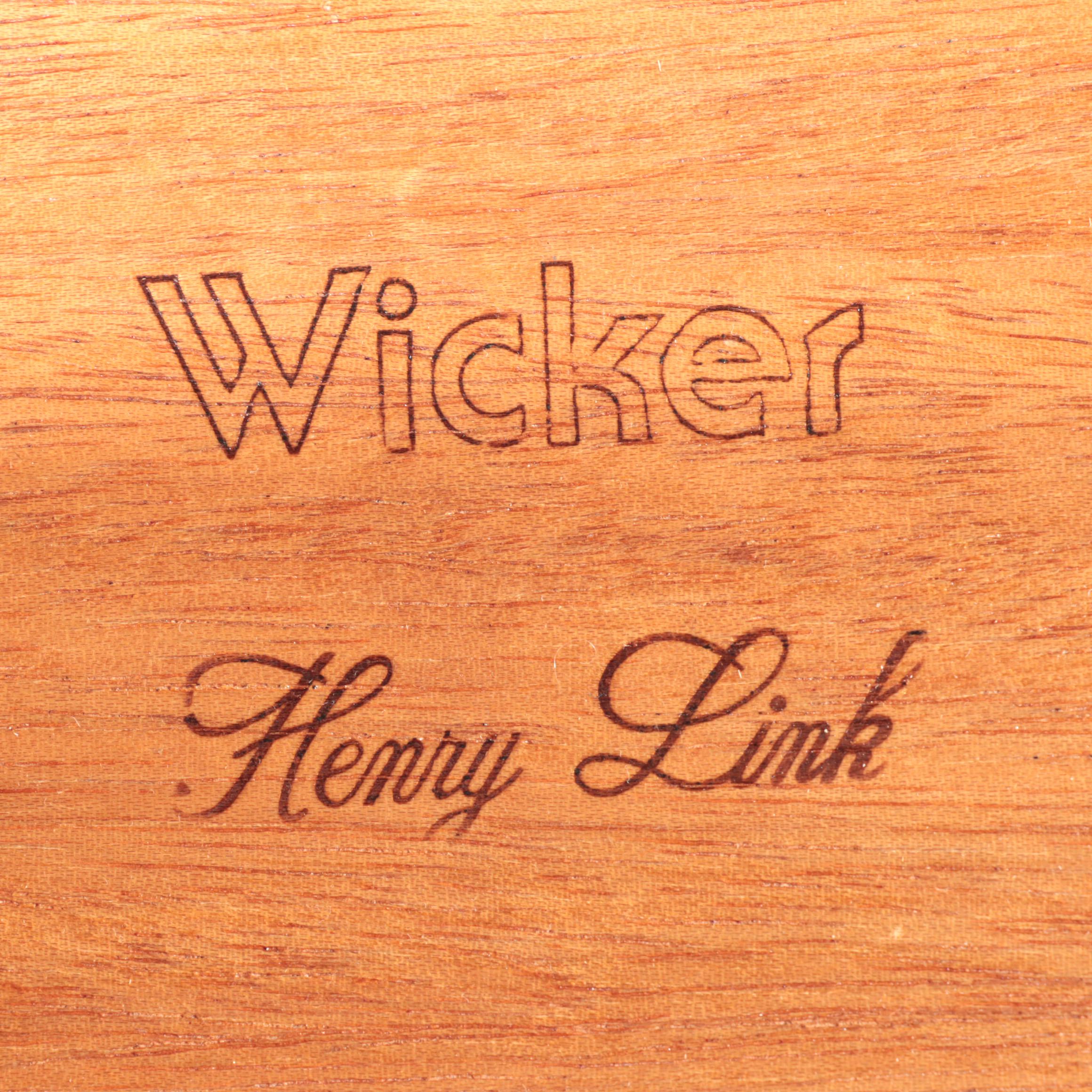 Lexington/Henry Link Cherrywood and Wicker Five-Drawer Chest