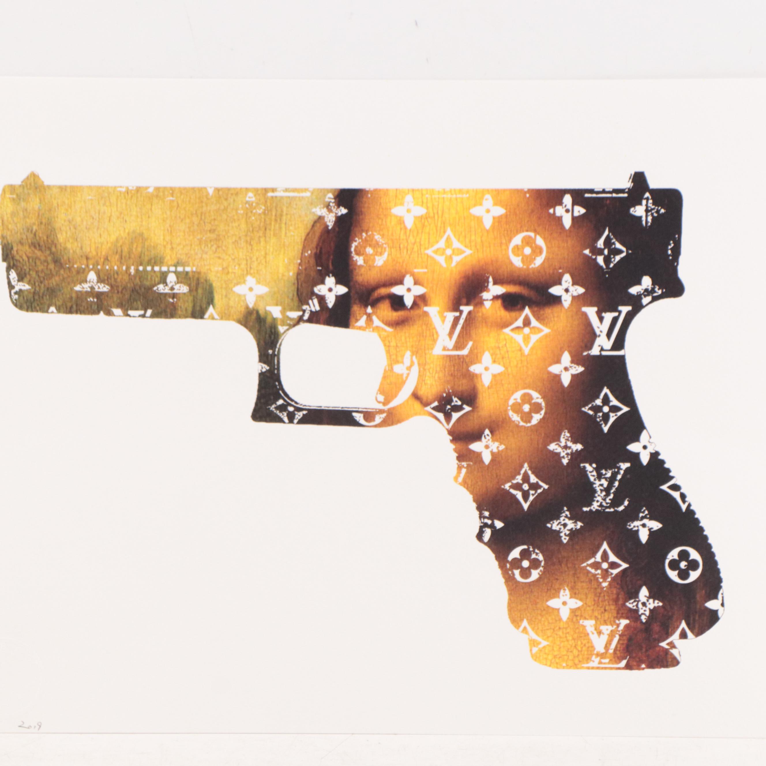 Death NYC Pop Art Graphic Print of Mona Lisa Gun, 2019