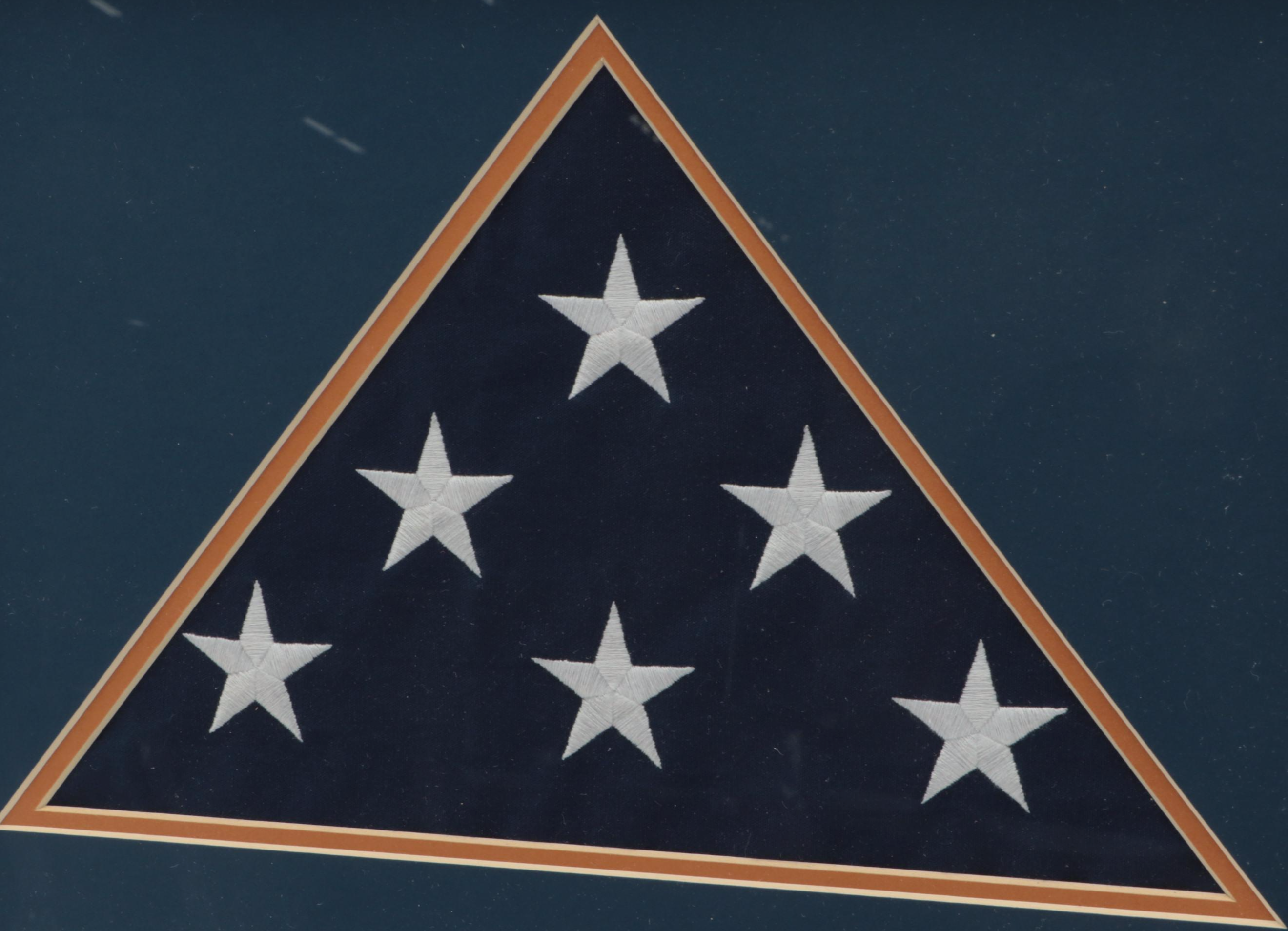 Task Force Band of Brothers American Flag in Matted and Framed Display