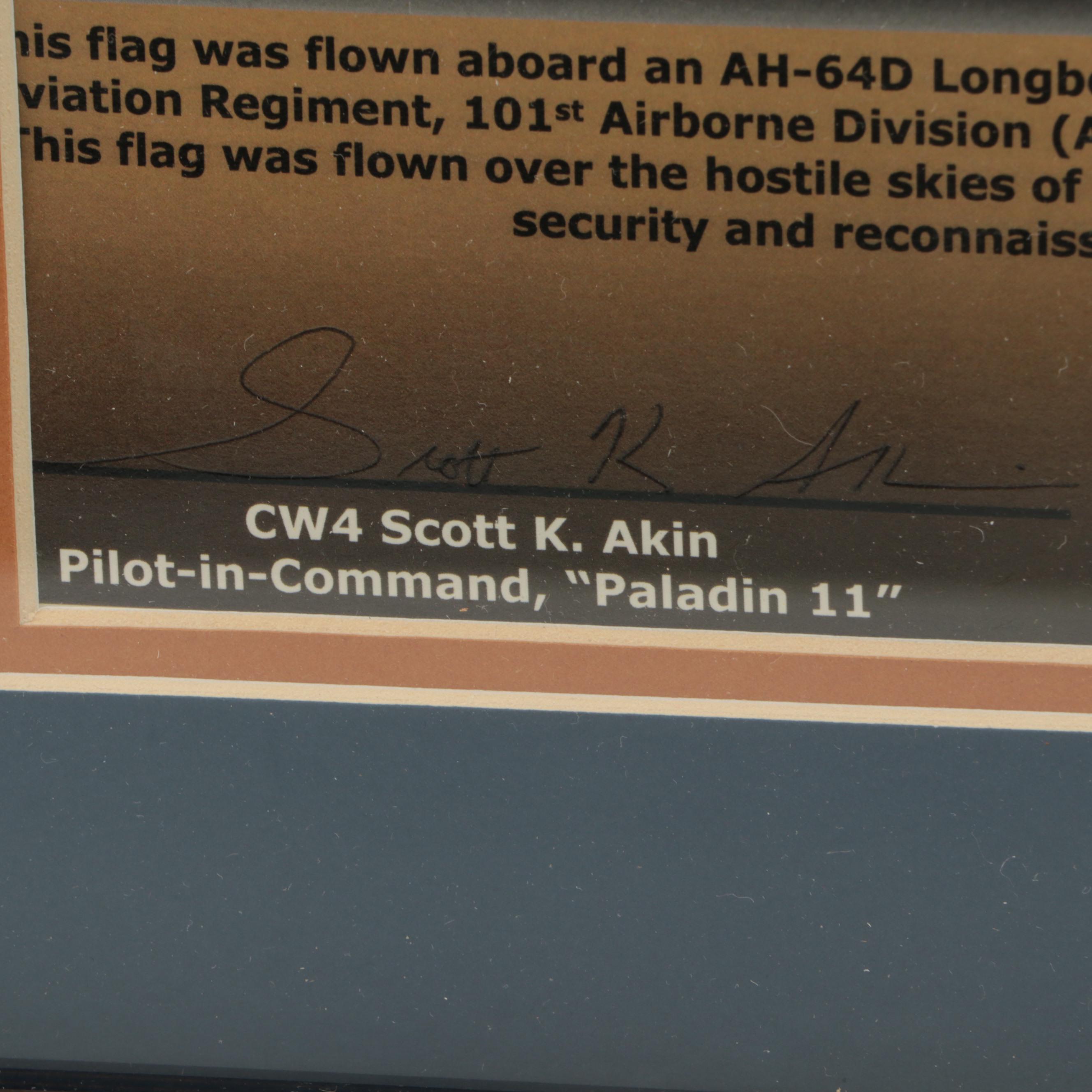 Task Force Band of Brothers American Flag in Matted and Framed Display