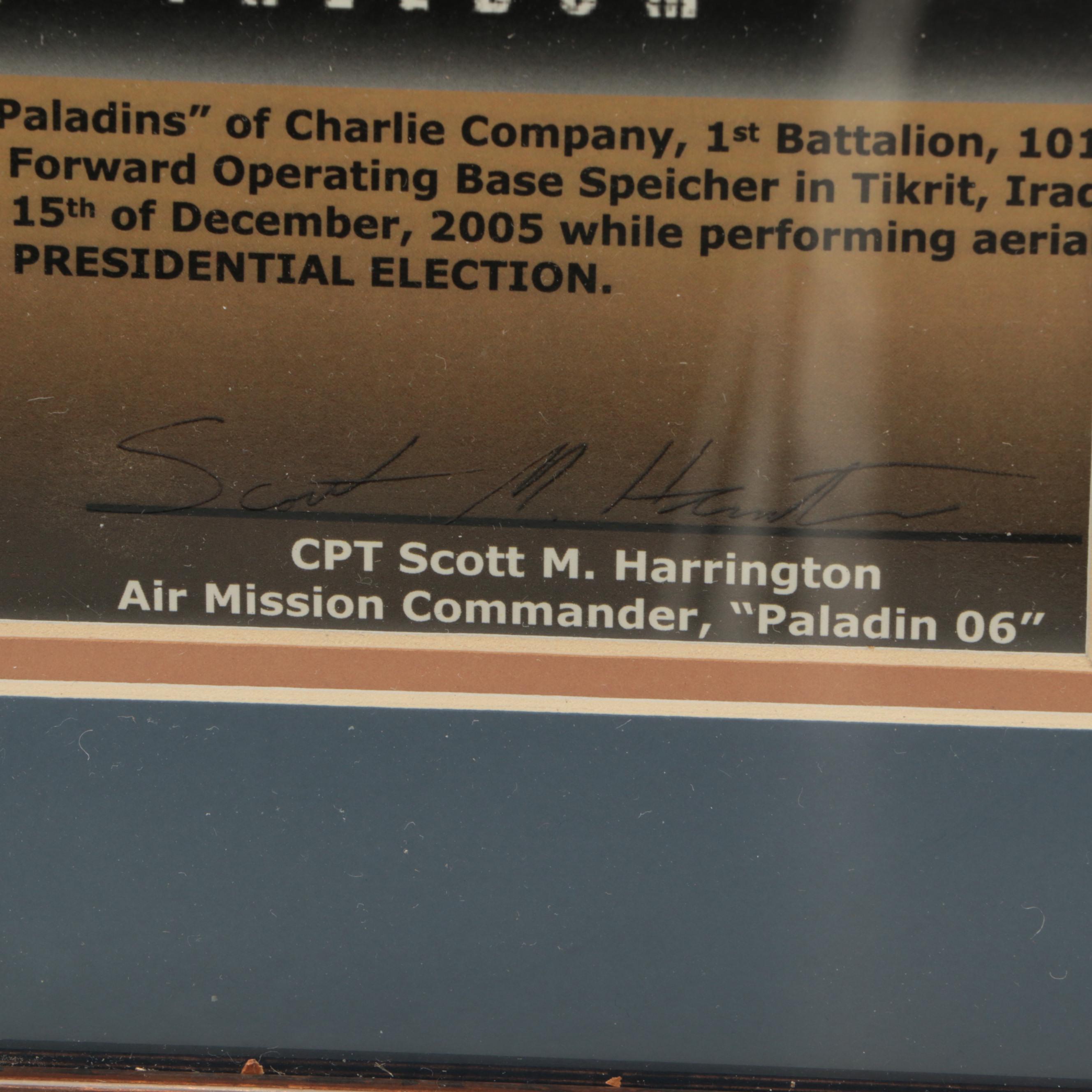 Task Force Band of Brothers American Flag in Matted and Framed Display