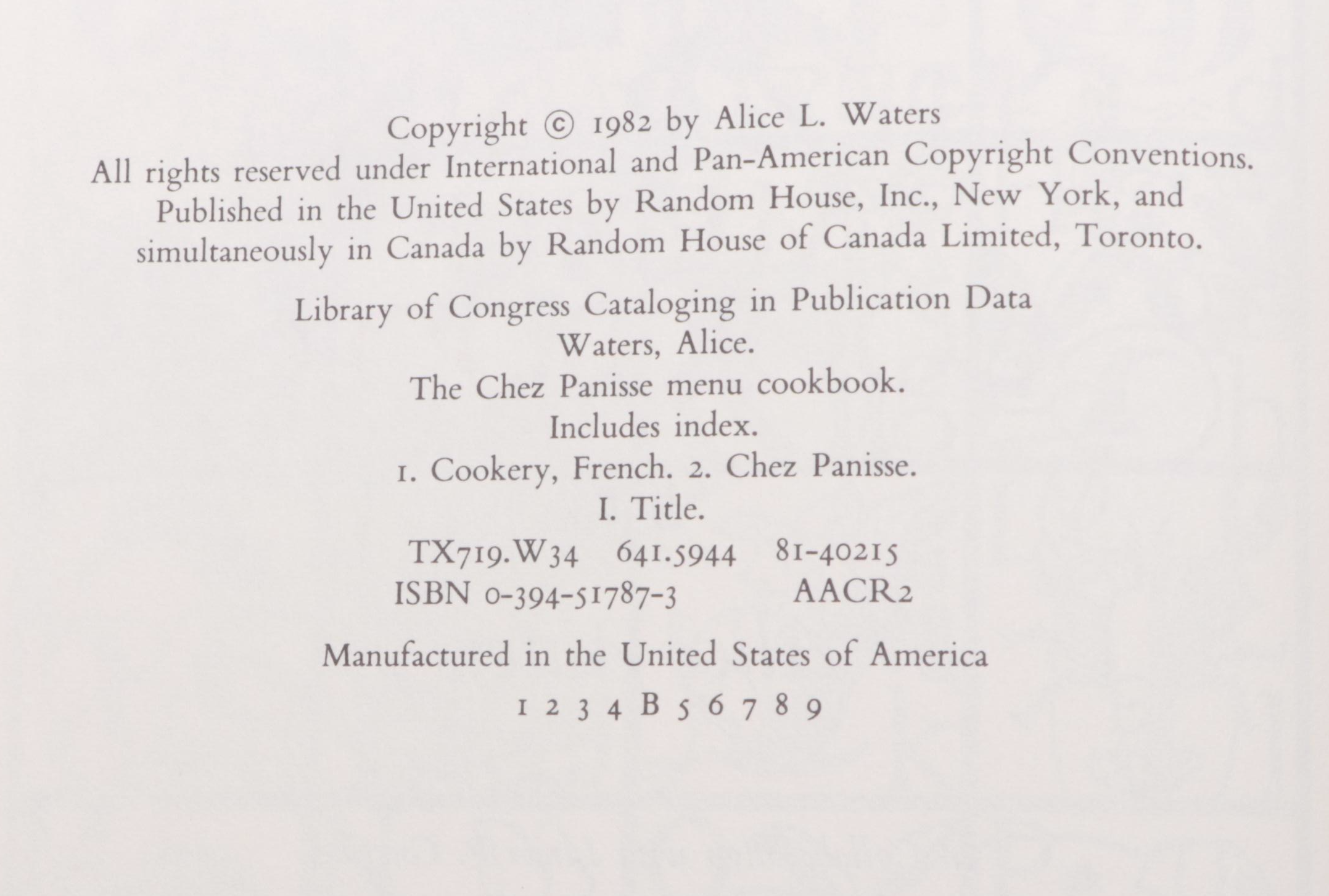 First Edition "The Chez Panisse Menu Cookbook" and More French Cuisine Cookbooks