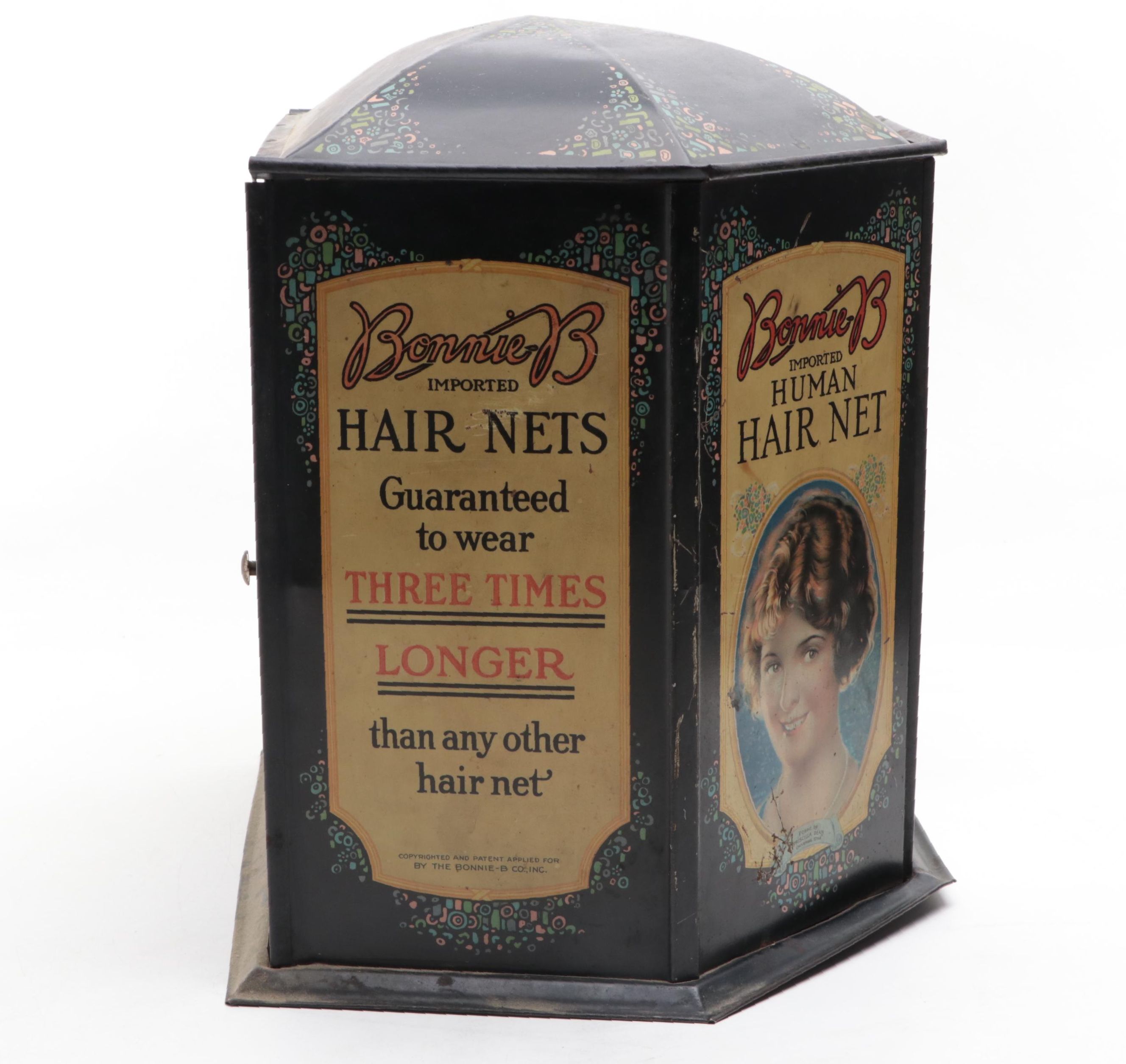 Bonnie-B Hair Net Store Display Advertising Cabinet, Early 20th Century