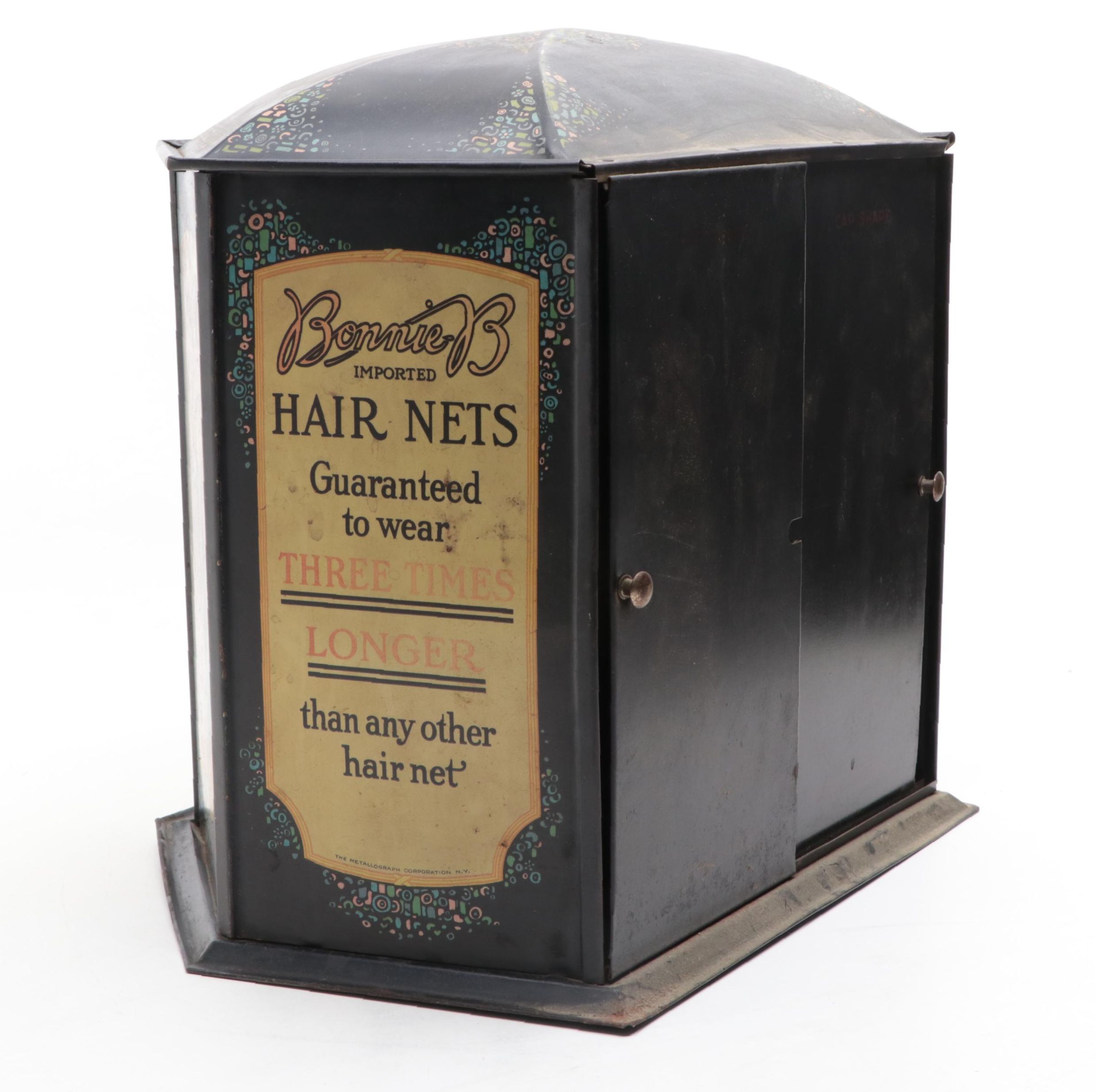 Bonnie-B Hair Net Store Display Advertising Cabinet, Early 20th Century