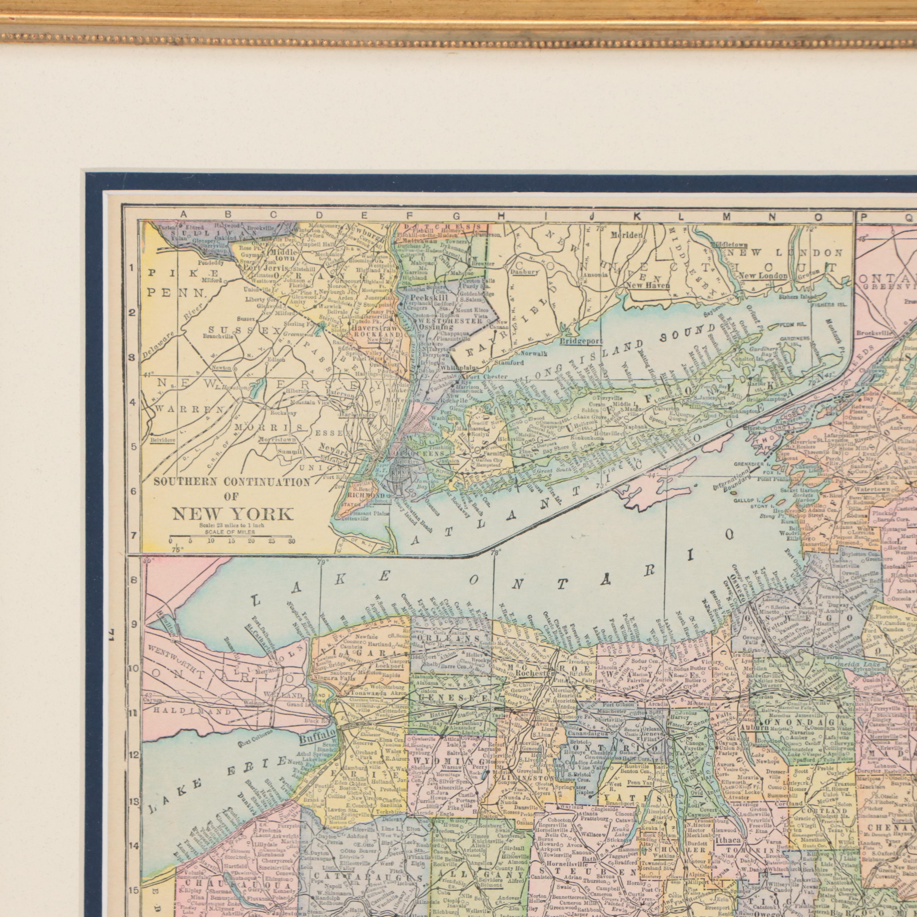 The Geographical Publishing Co. Map "New York," Early 20th Century