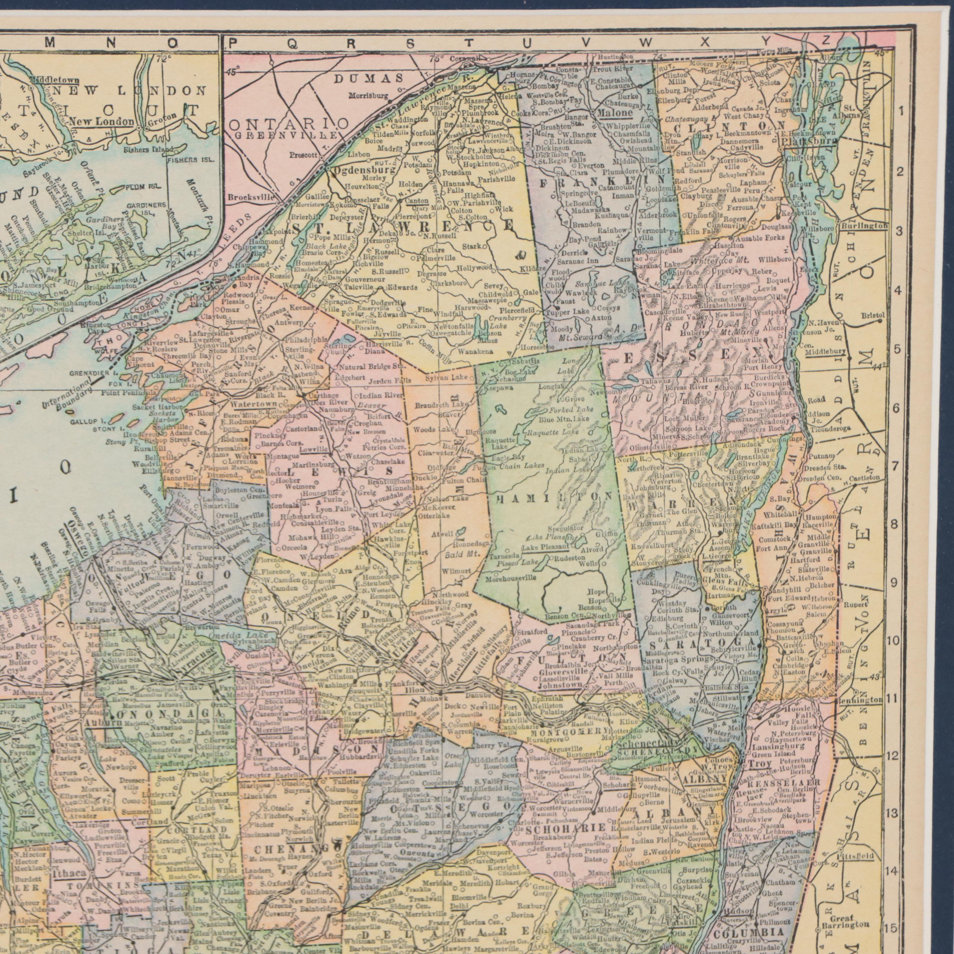 The Geographical Publishing Co. Map "New York," Early 20th Century