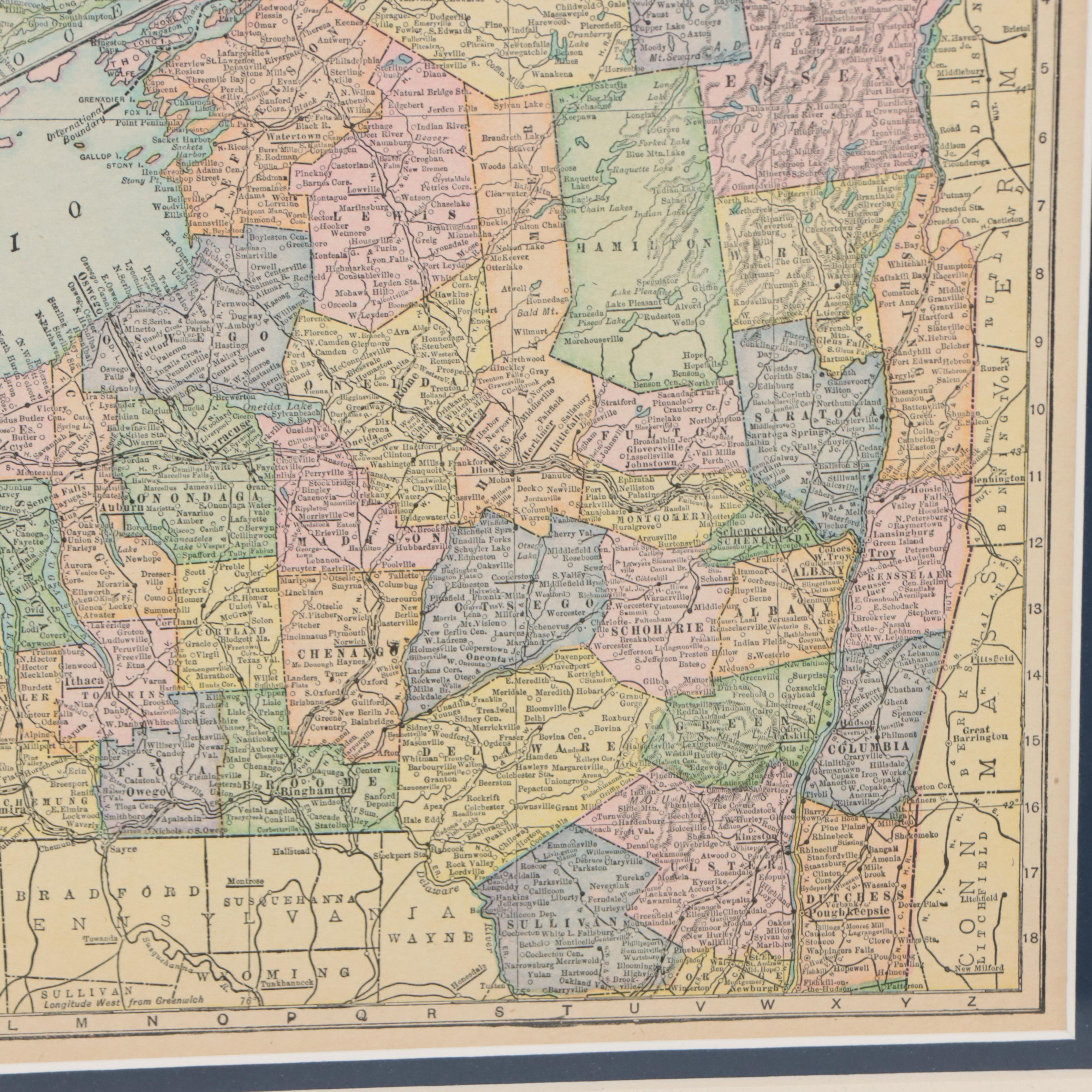 The Geographical Publishing Co. Map "New York," Early 20th Century