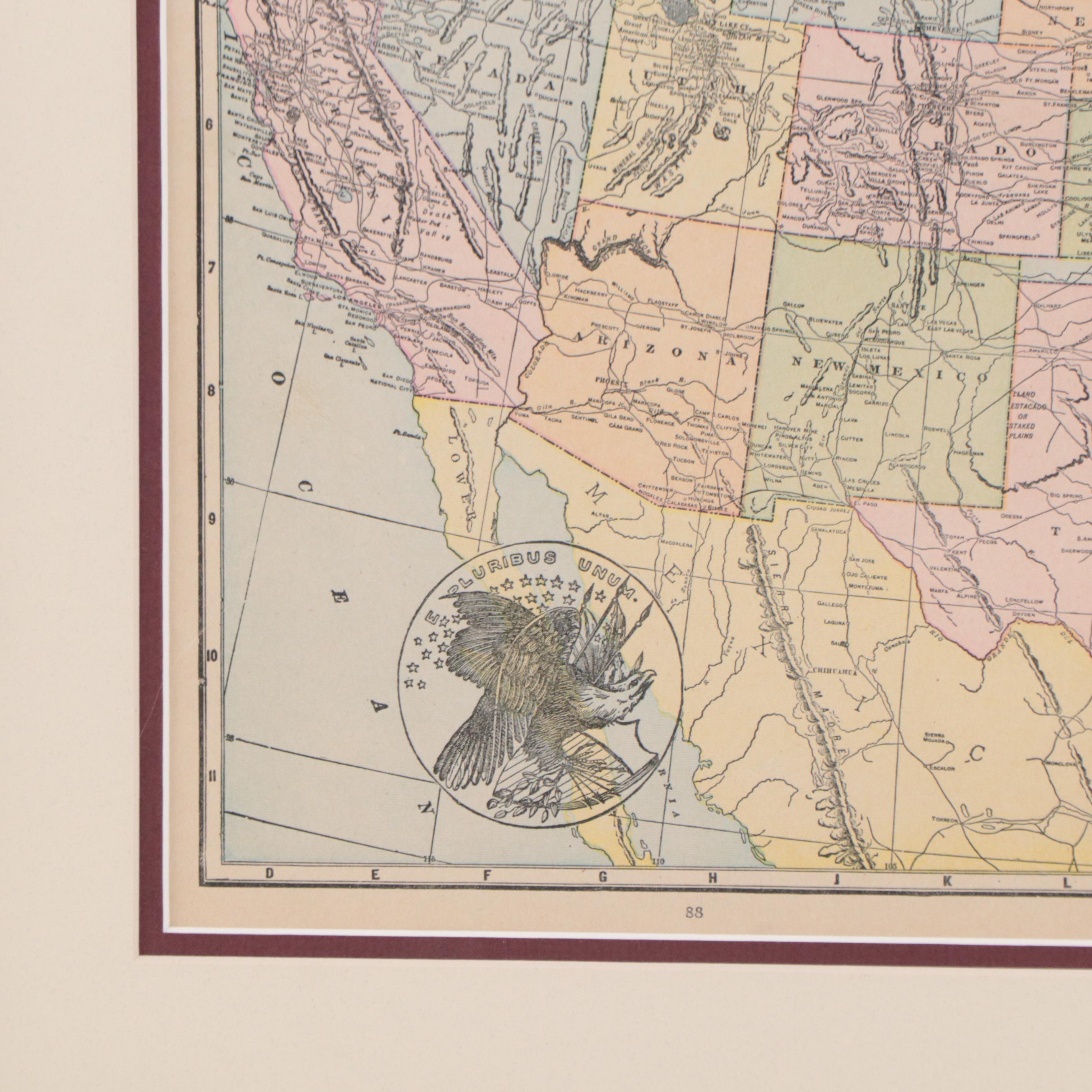 The Geographical Publishing Co. Map "United States," Early 20th Century