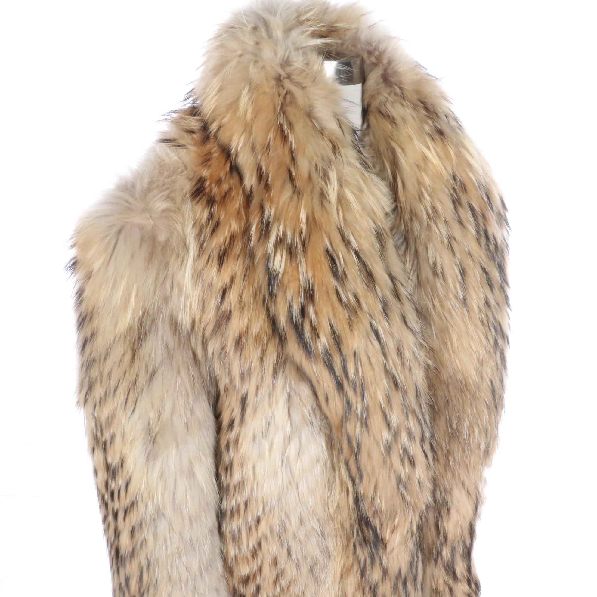 Tanuki Fur Shawl Collar Coat
