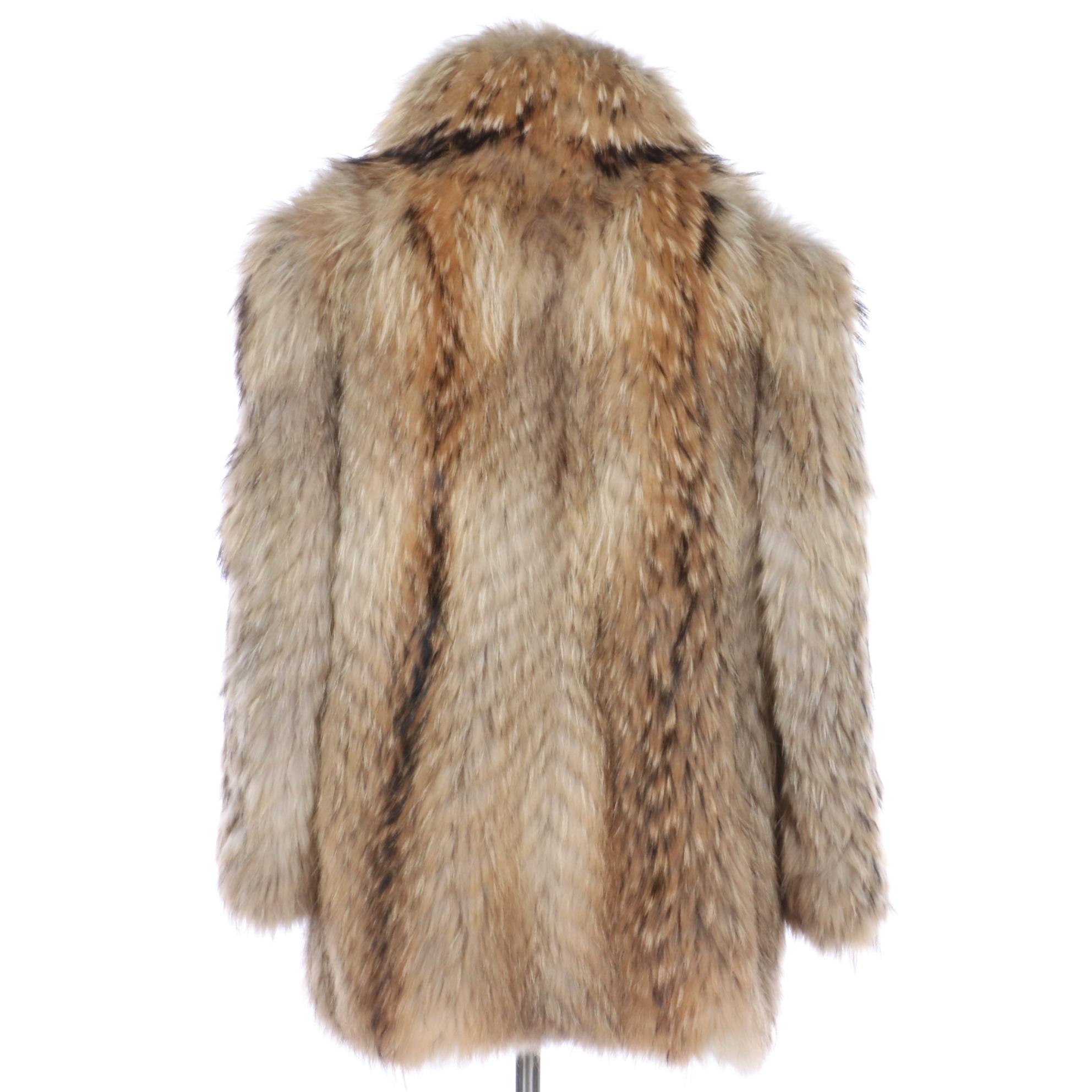 Tanuki Fur Shawl Collar Coat
