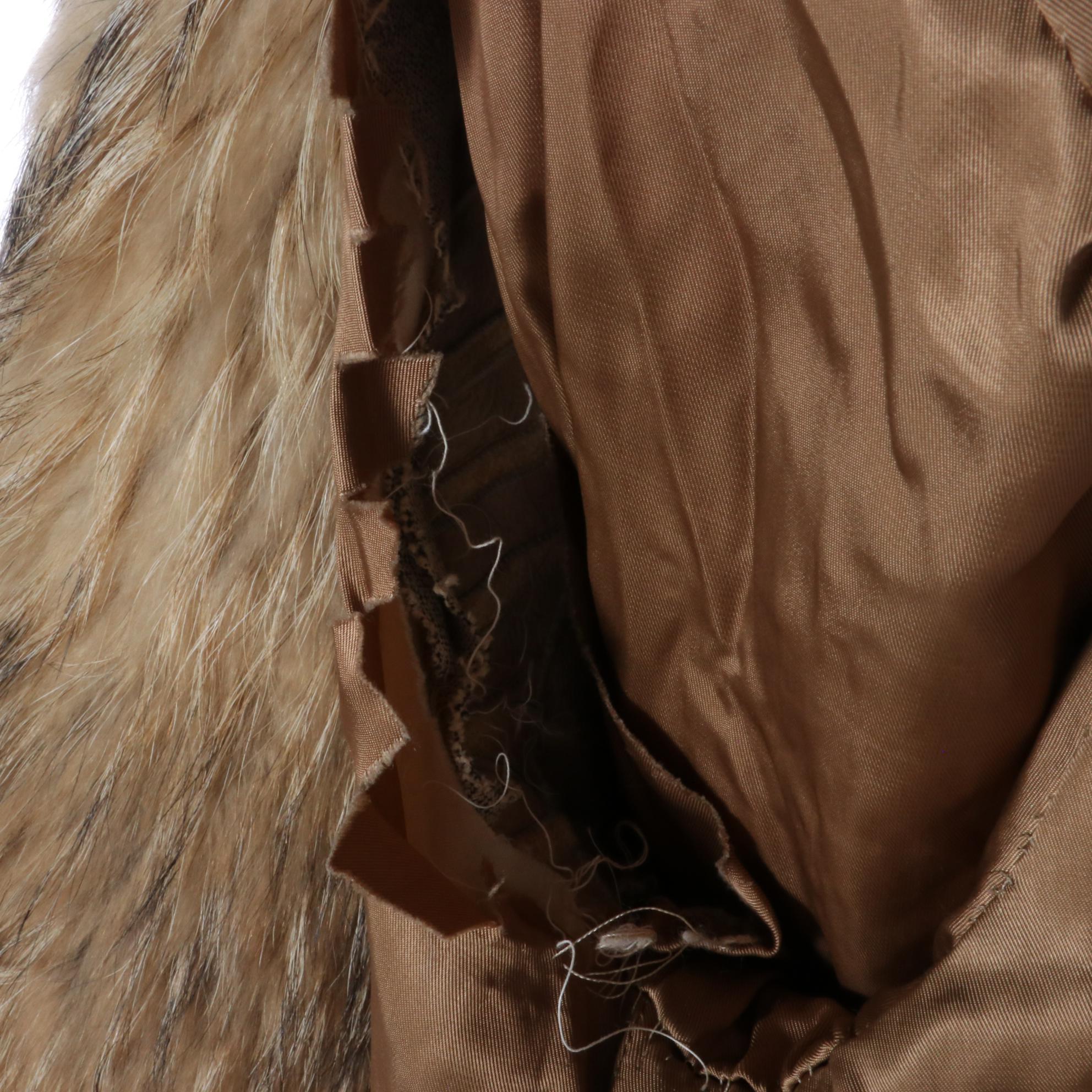Tanuki Fur Shawl Collar Coat
