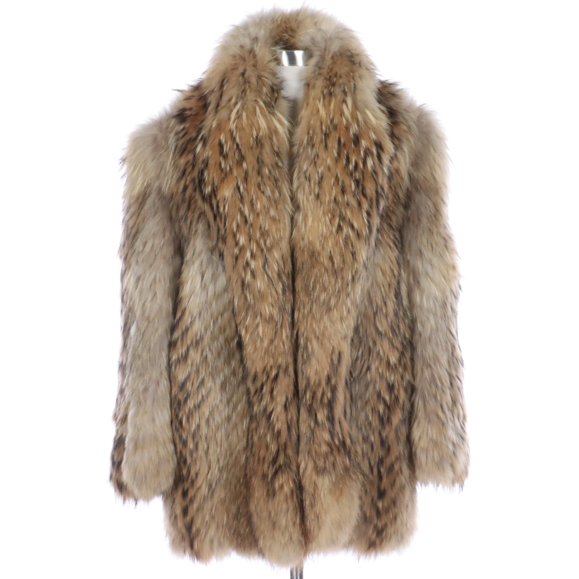 Tanuki Fur Shawl Collar Coat