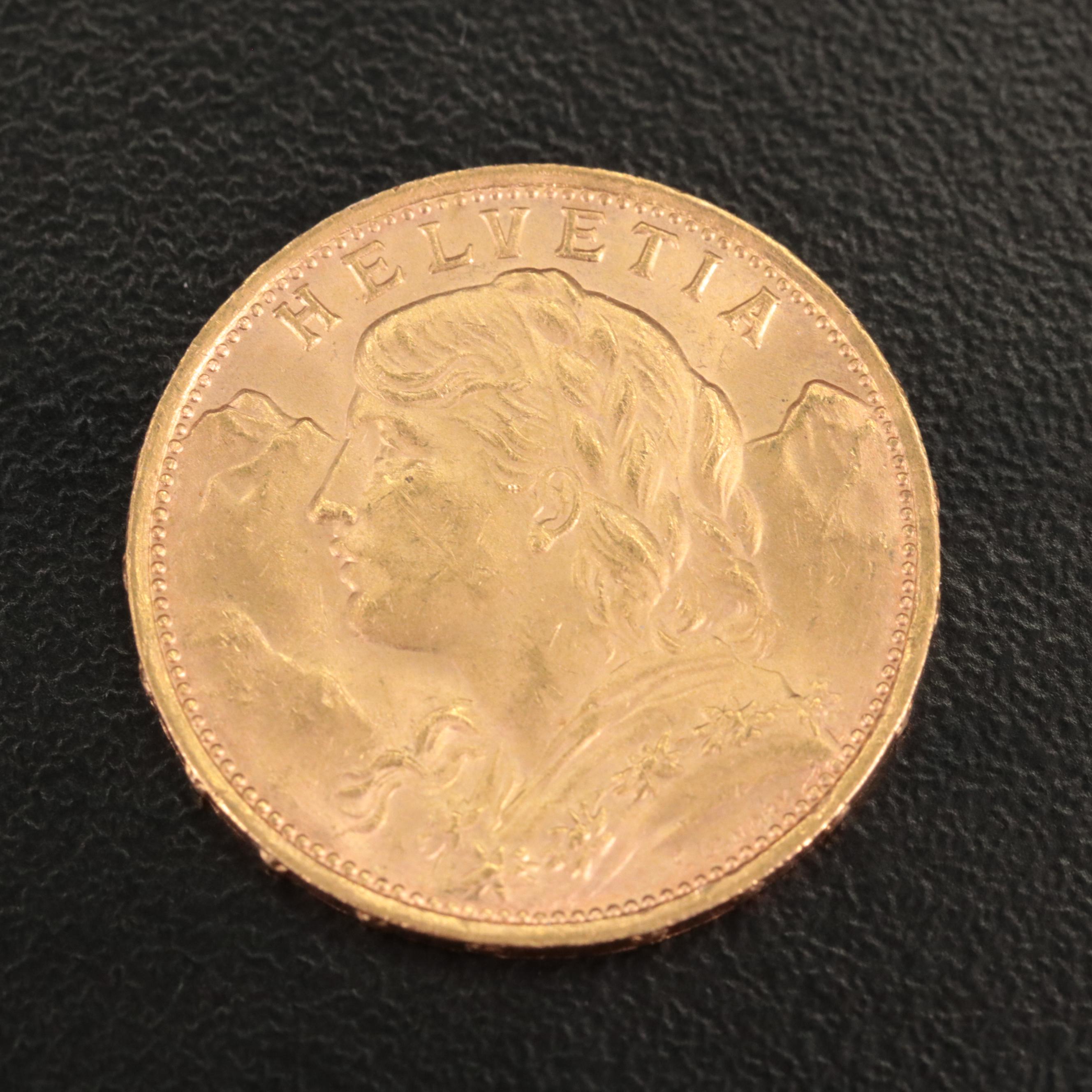 1927 Switzerland 20-Franc Gold Coin