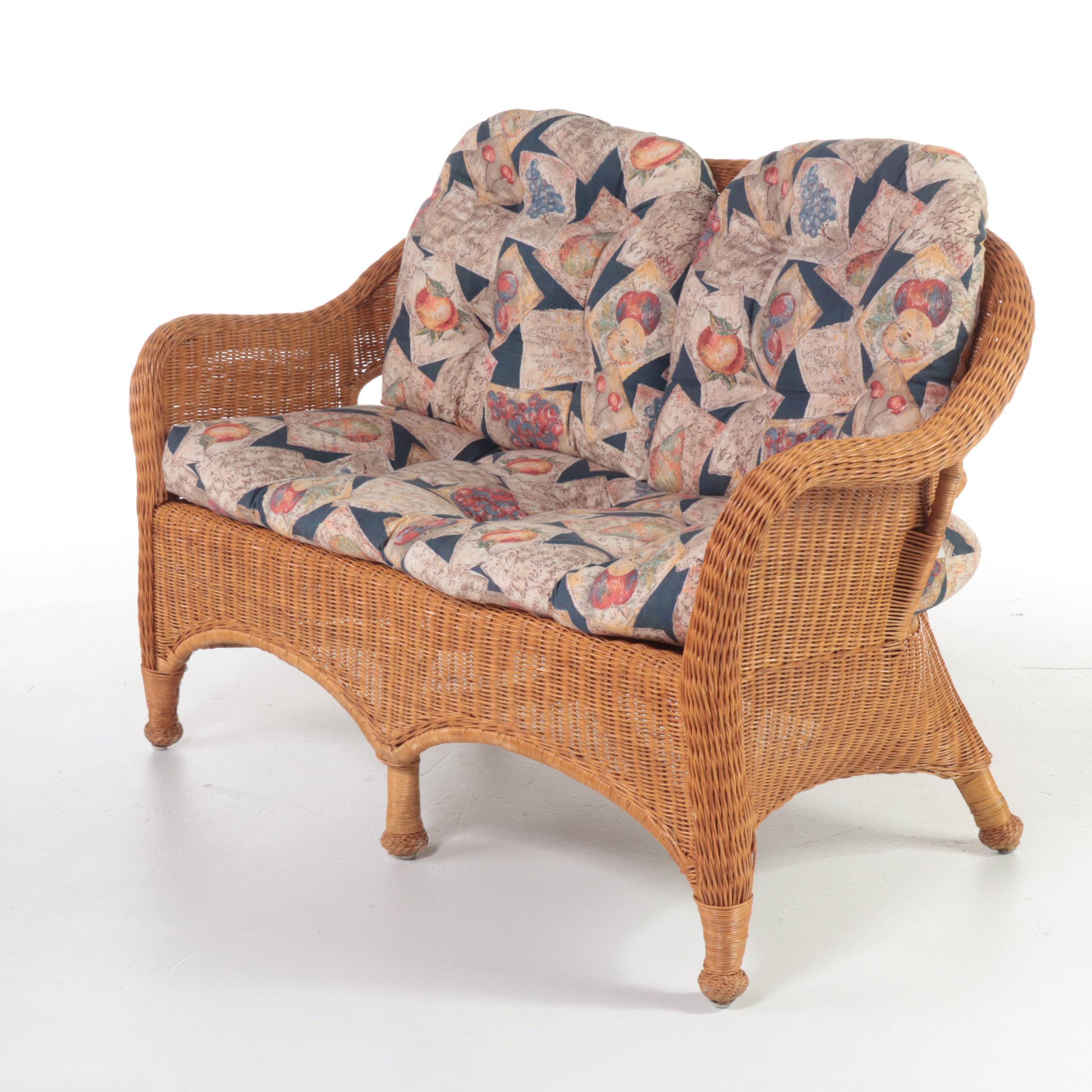 Rattan and Wicker Patio Loveseat