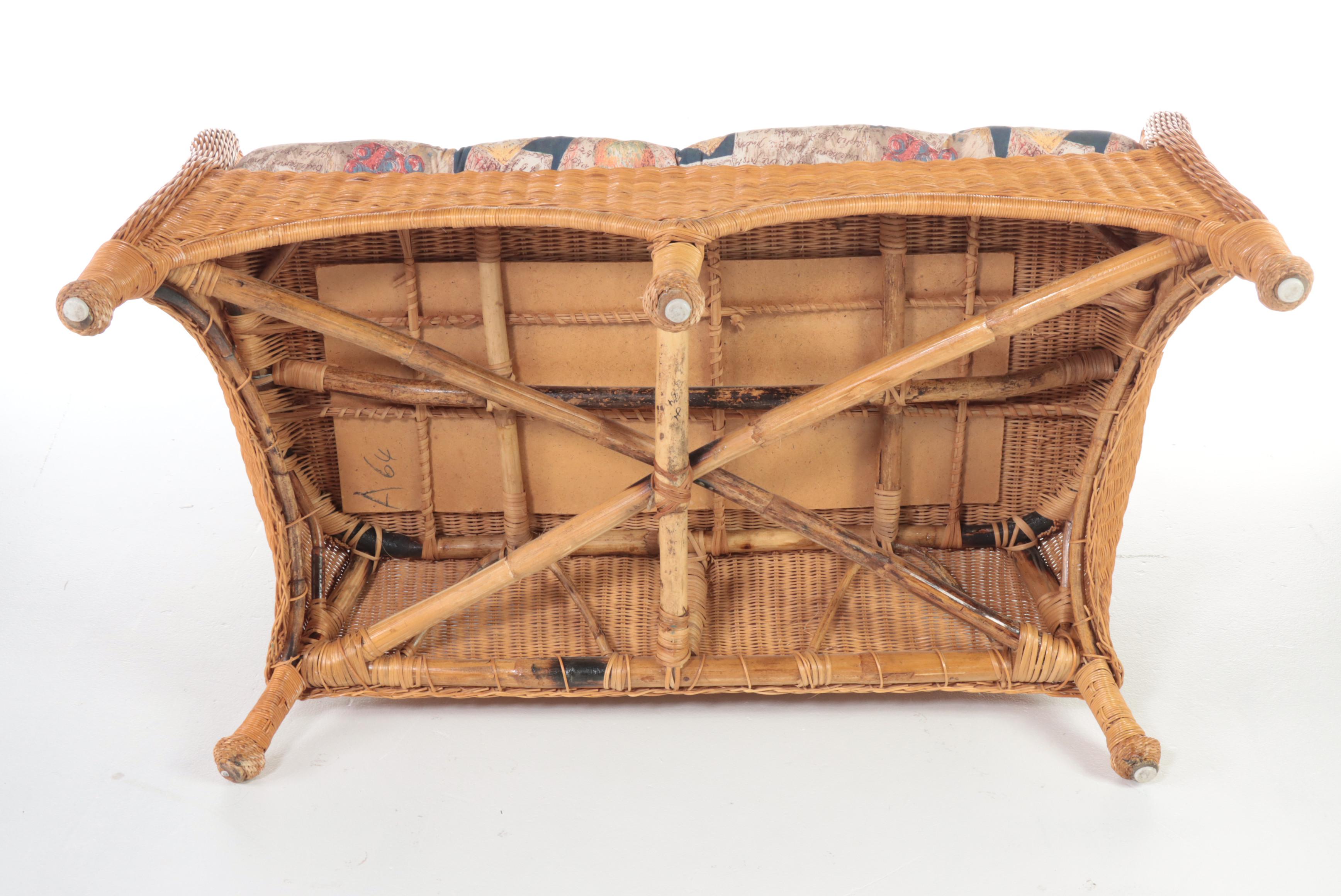 Rattan and Wicker Patio Loveseat