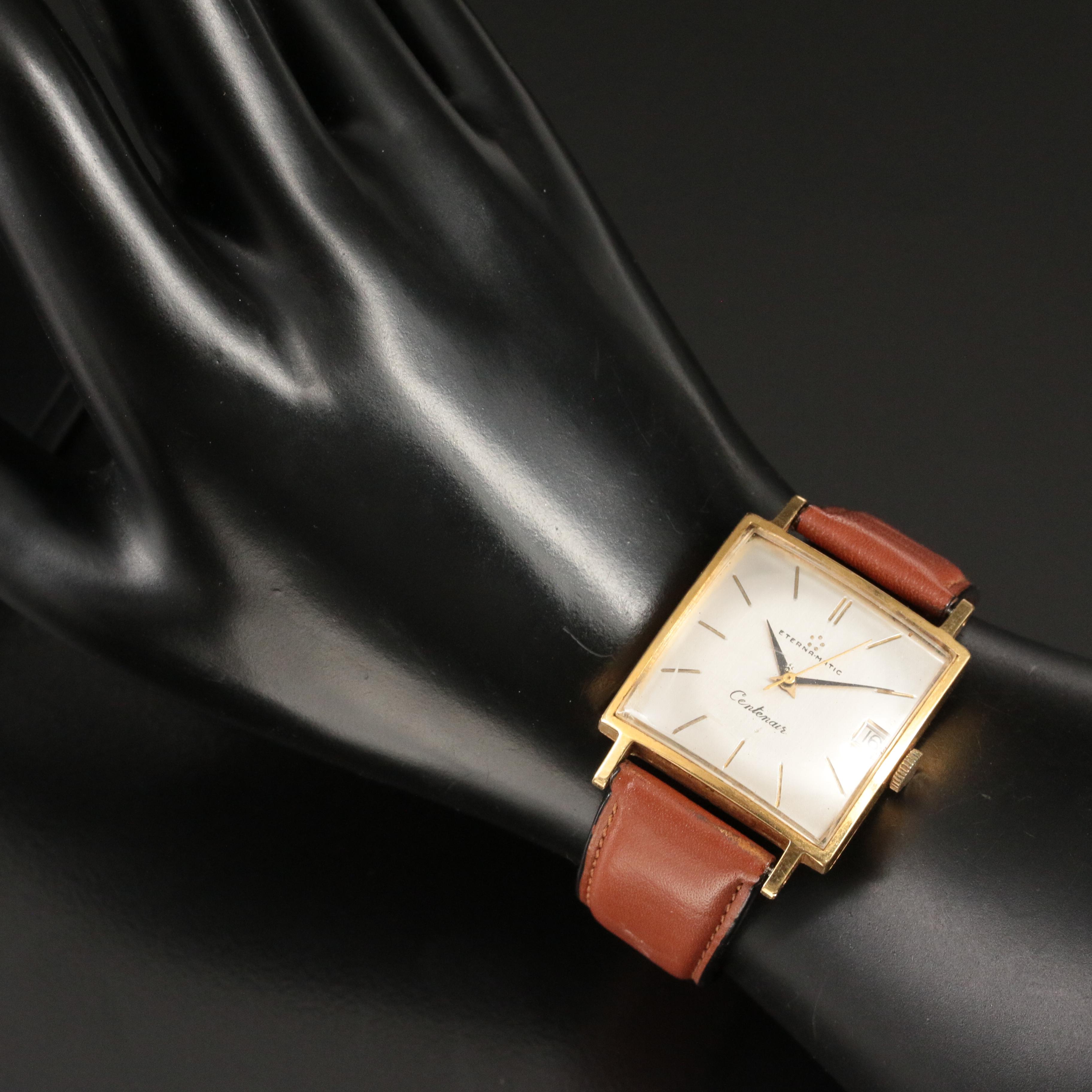 Vintage 18K Eterna Eternamatic Centenair Date Watch