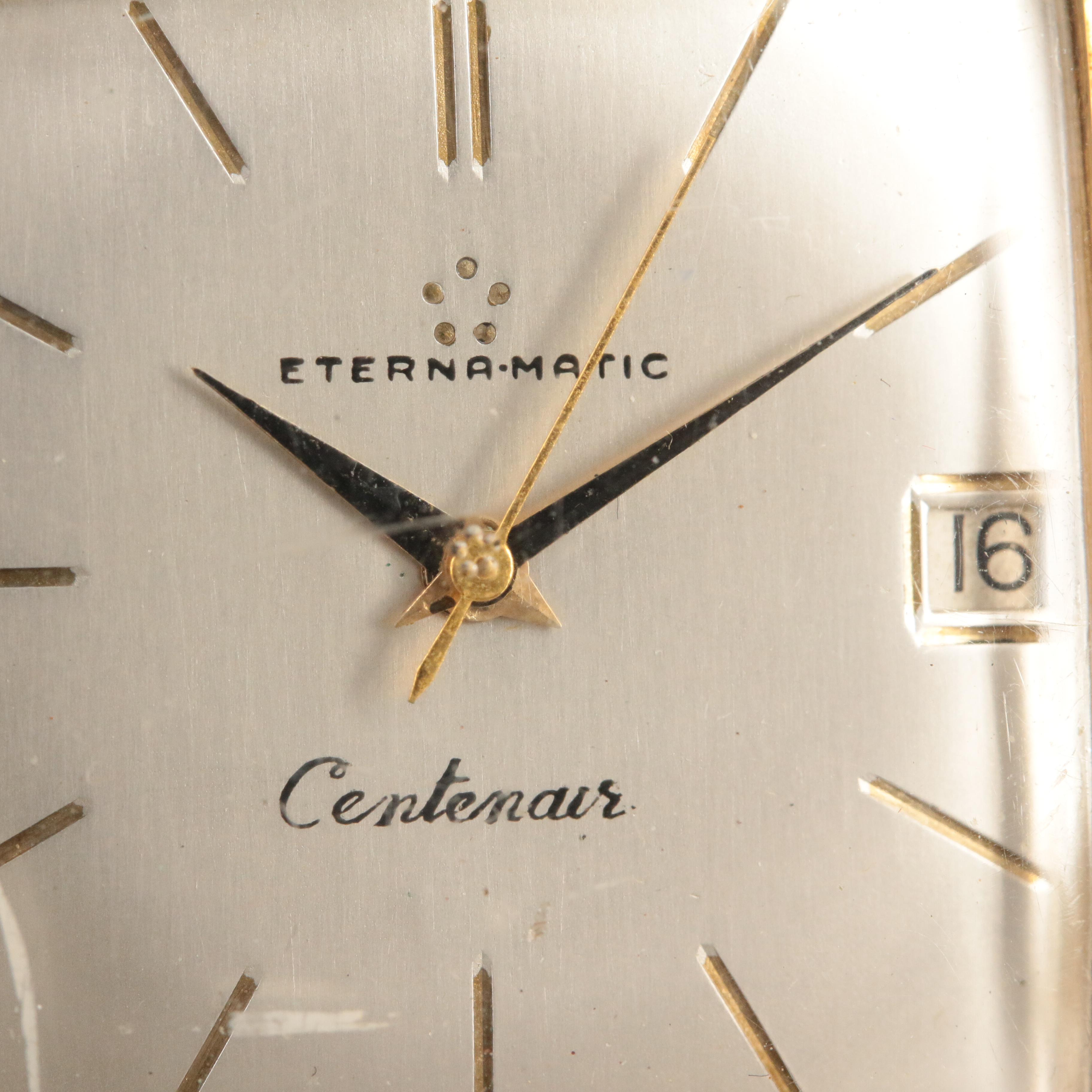 Vintage 18K Eterna Eternamatic Centenair Date Watch