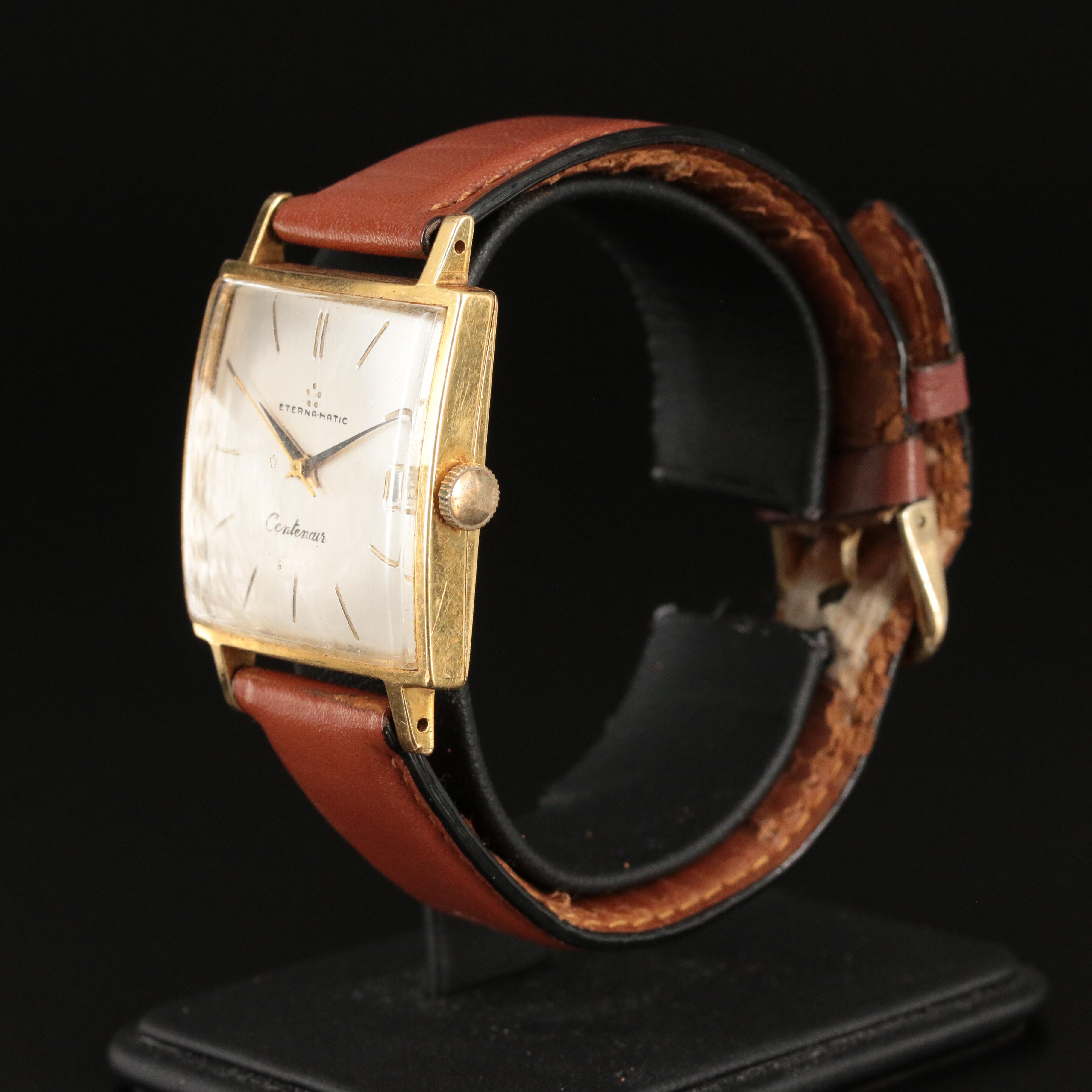 Vintage 18K Eterna Eternamatic Centenair Date Watch