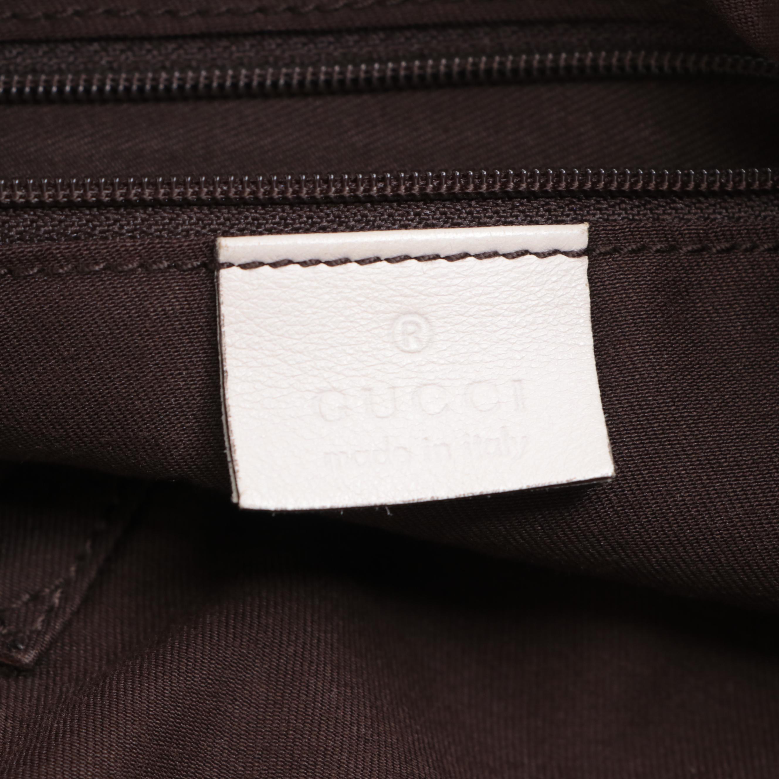 Gucci Abbey Shoulder Bag in GG Canvas with Leather Trim