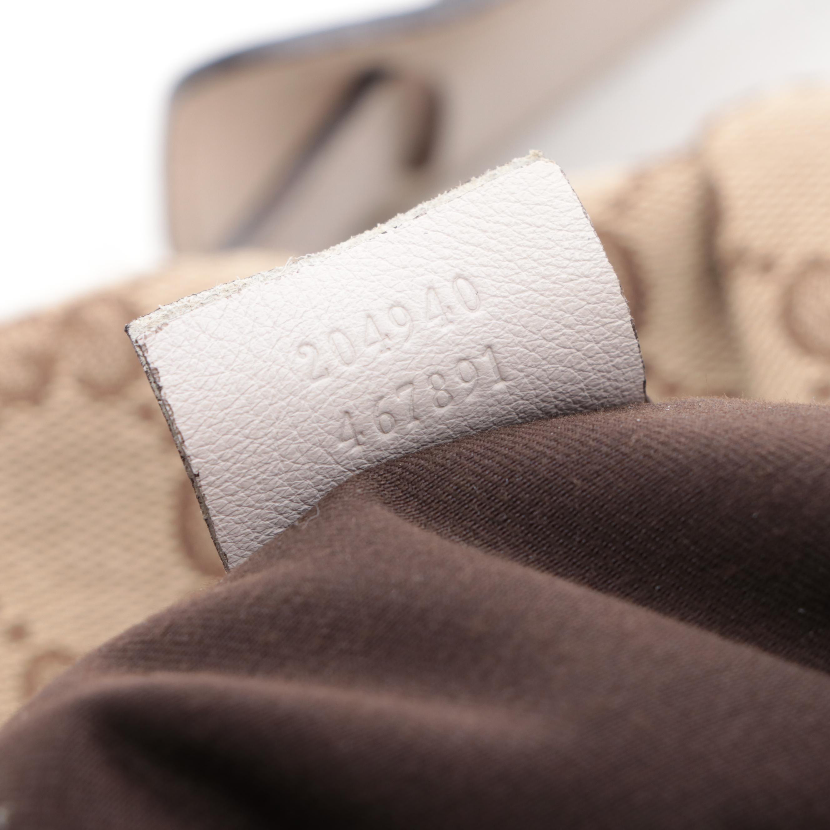 Gucci Abbey Shoulder Bag in GG Canvas with Leather Trim