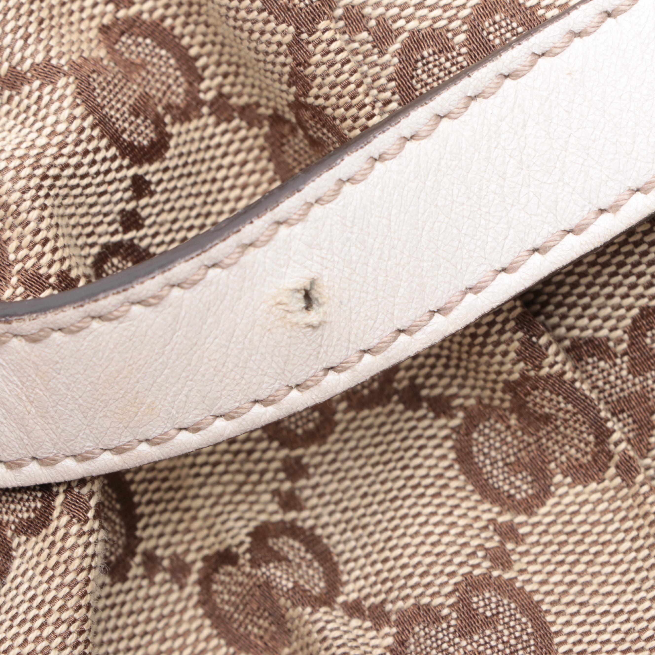 Gucci Abbey Shoulder Bag in GG Canvas with Leather Trim