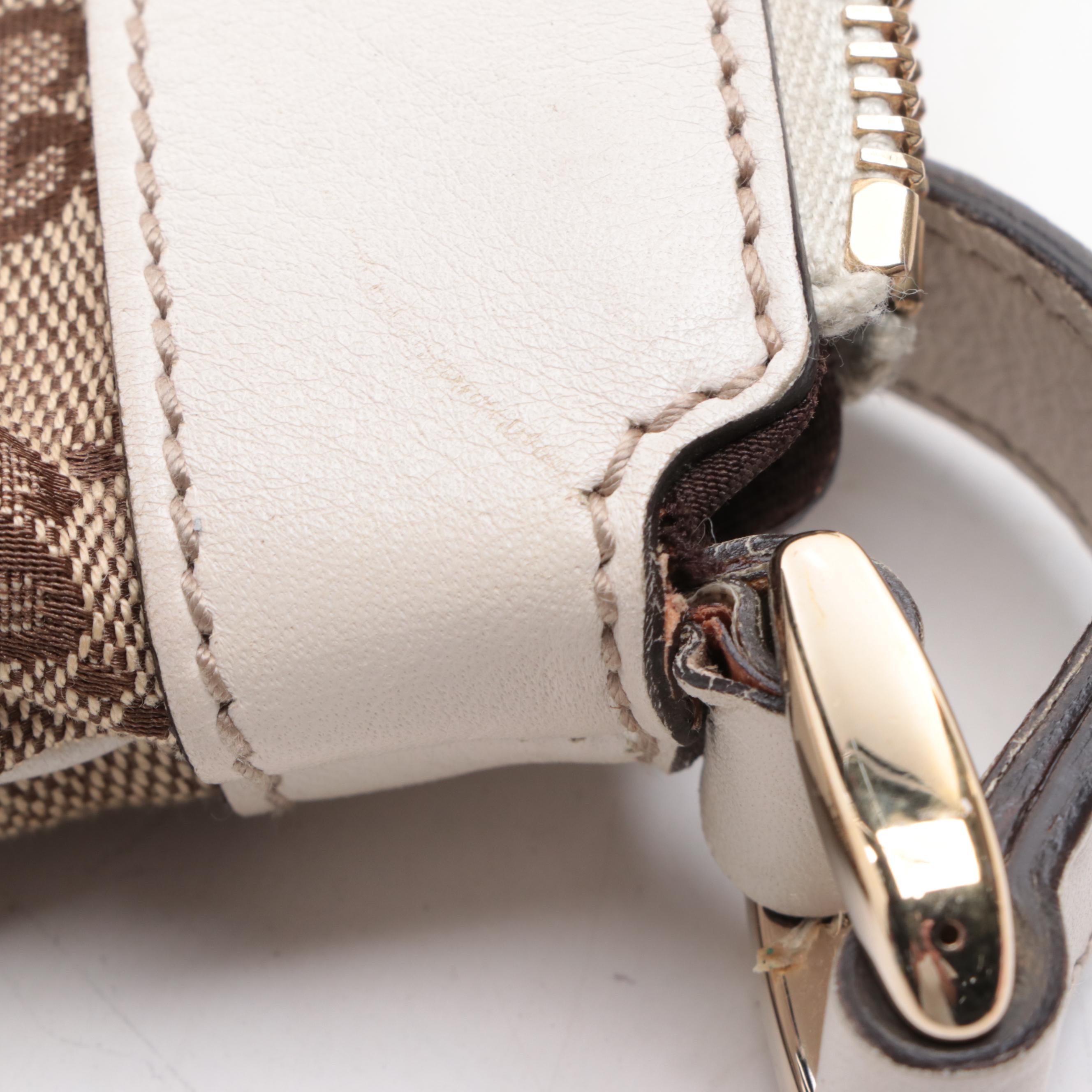 Gucci Abbey Shoulder Bag in GG Canvas with Leather Trim