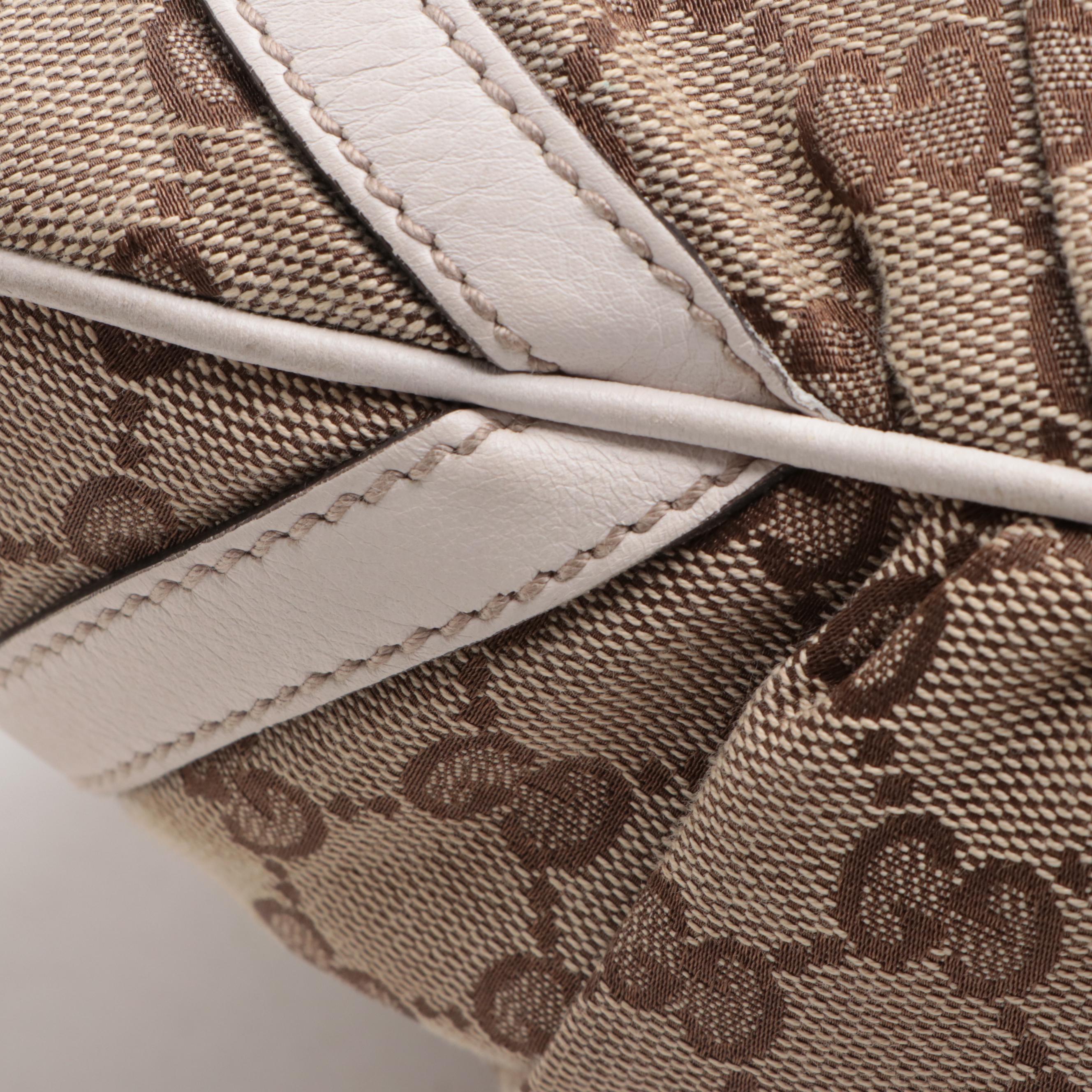 Gucci Abbey Shoulder Bag in GG Canvas with Leather Trim