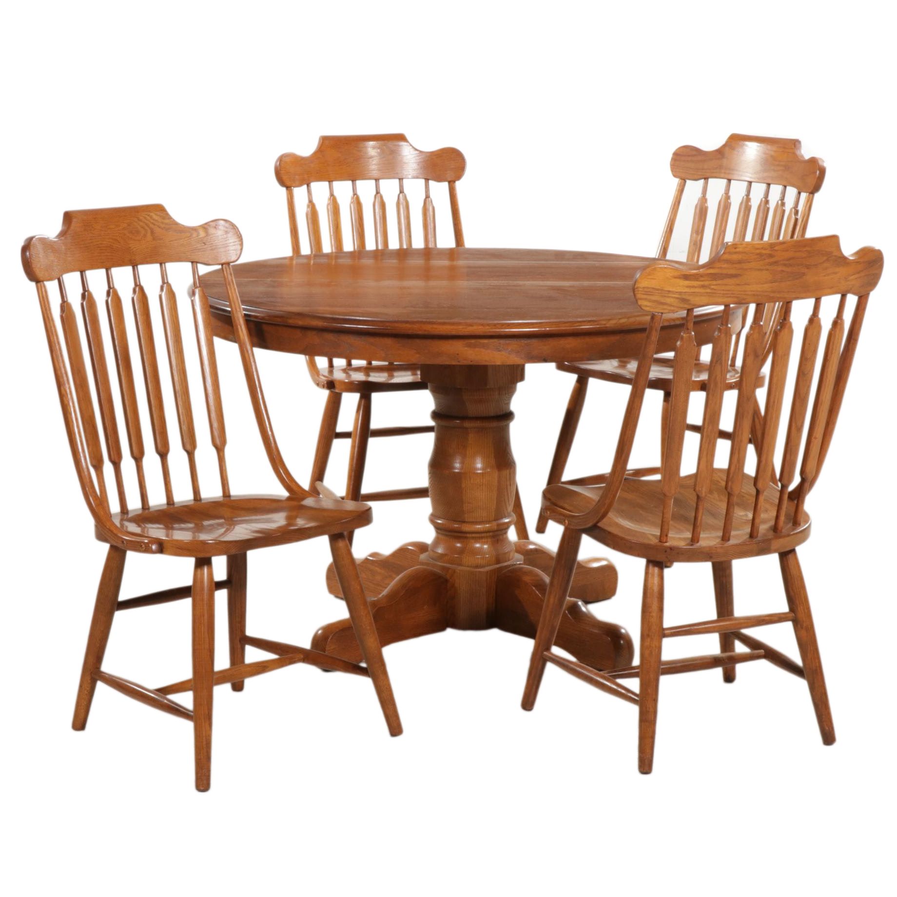 Richardson Brothers Victorian Style Oak Dining Table and Chairs