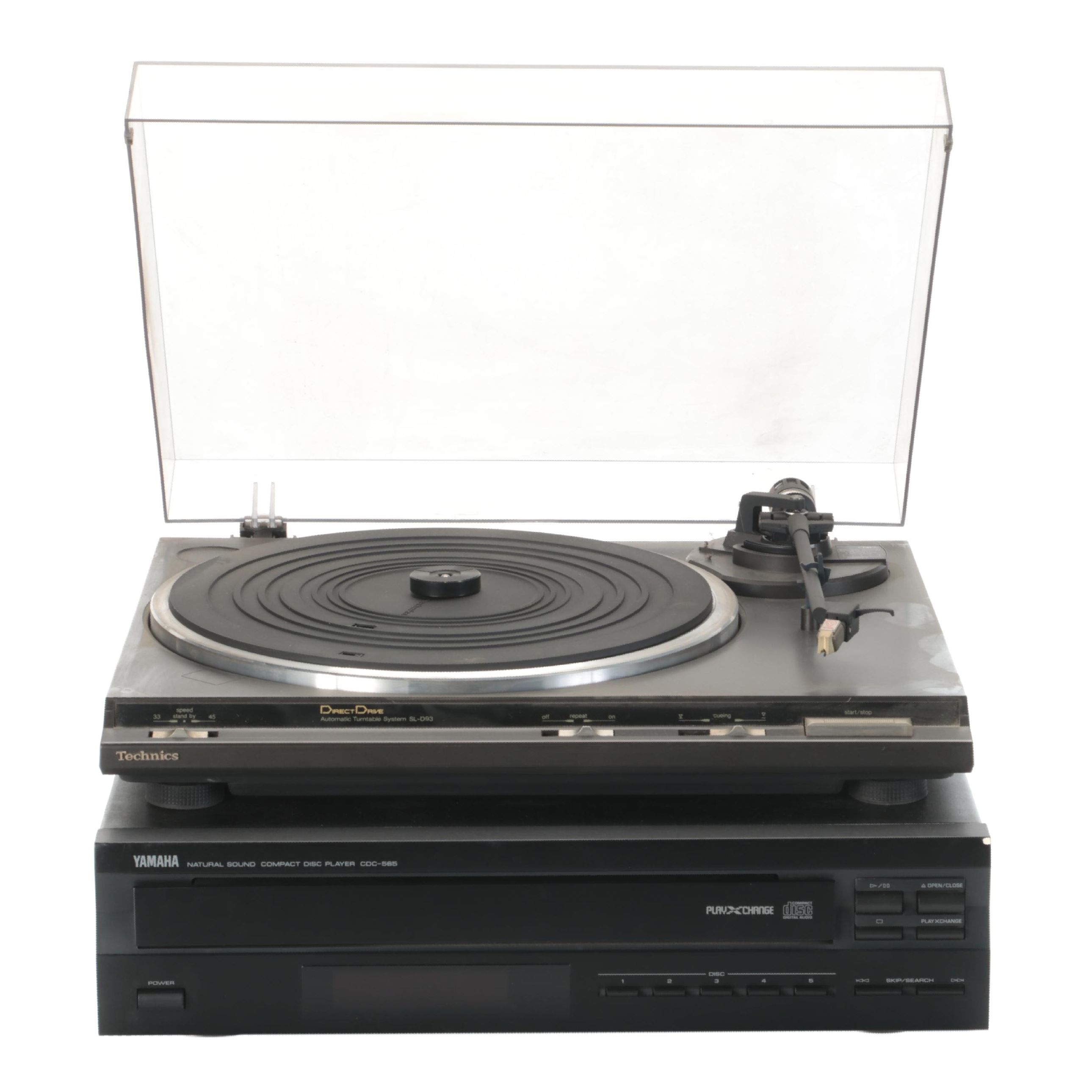 Technics SL-D93 Direct Drive Automatic Turntable with Yamaha CDC-565 CD Player