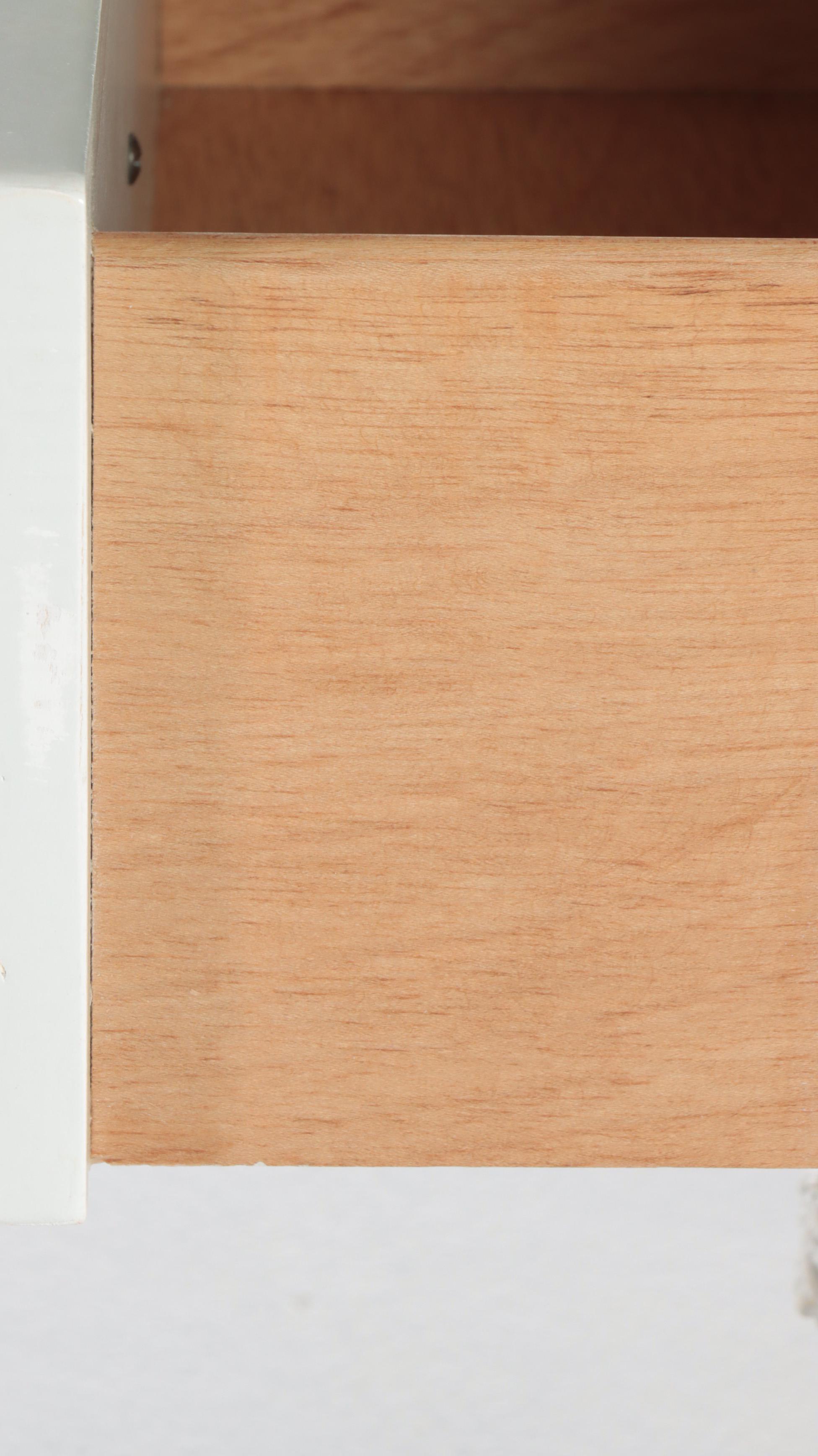 Two Lexington/Henry Link White-Painted Wicker Twin Headboards and Nightstand