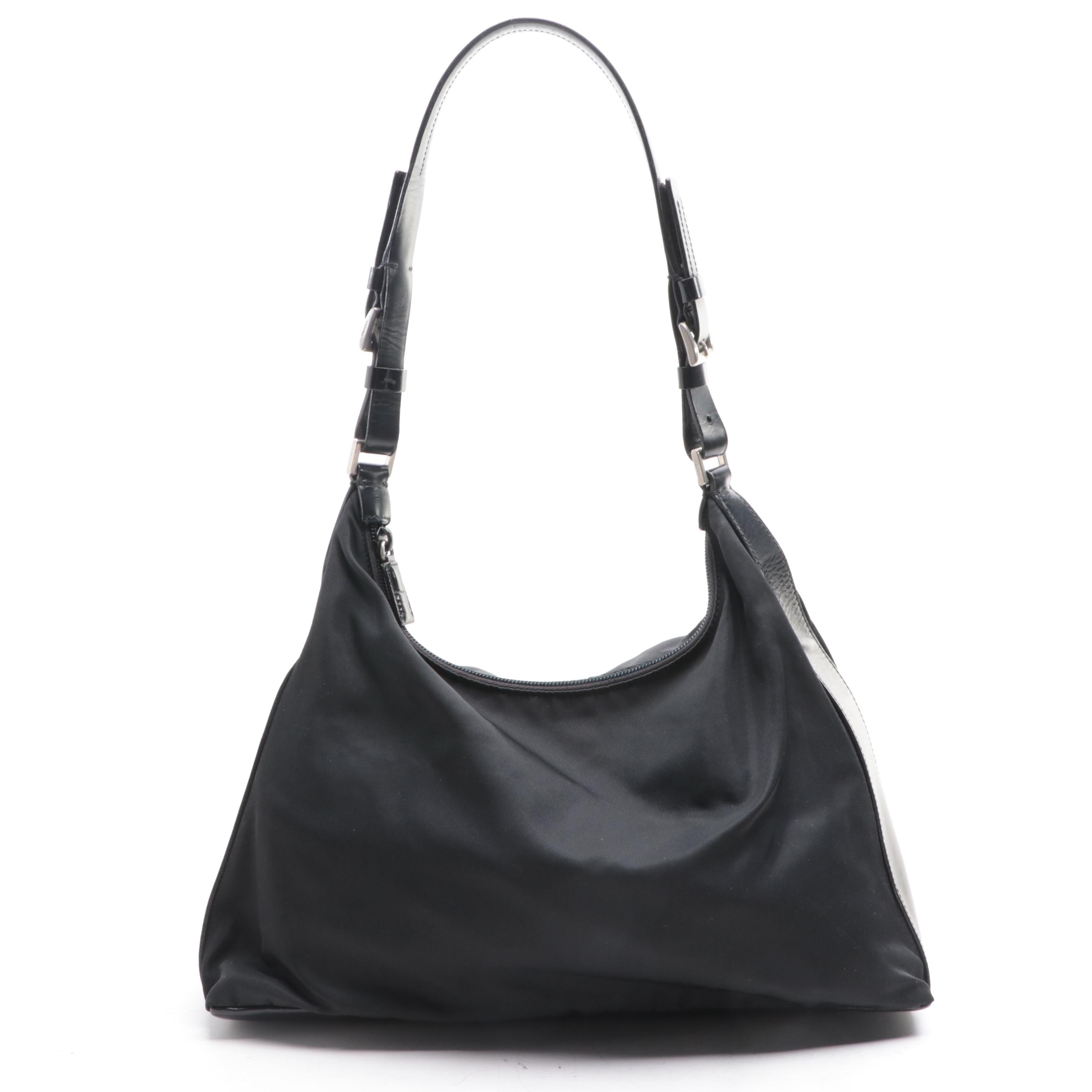 Prada Tessuto Nylon and Leather Shoulder Bag