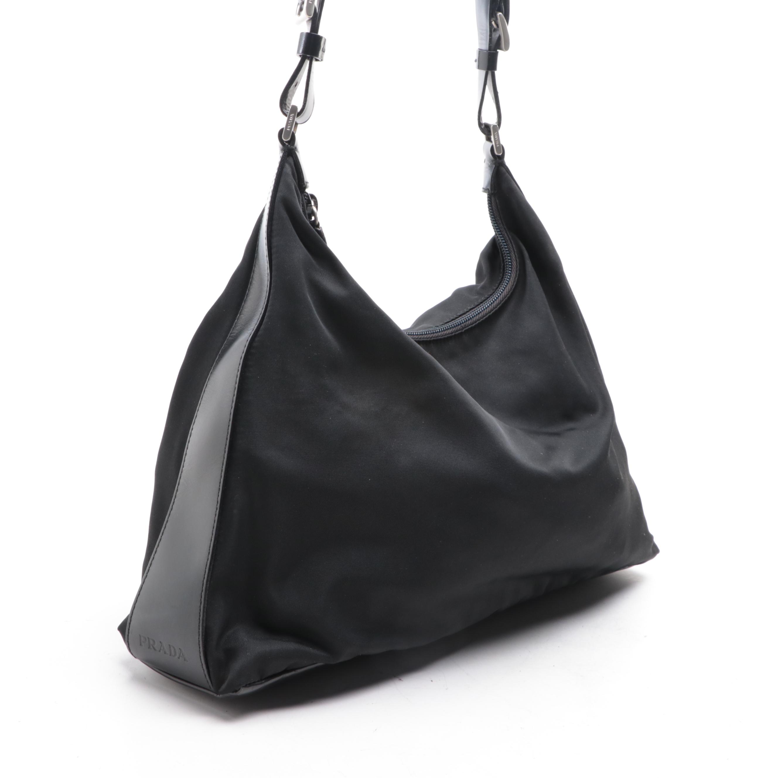 Prada Tessuto Nylon and Leather Shoulder Bag