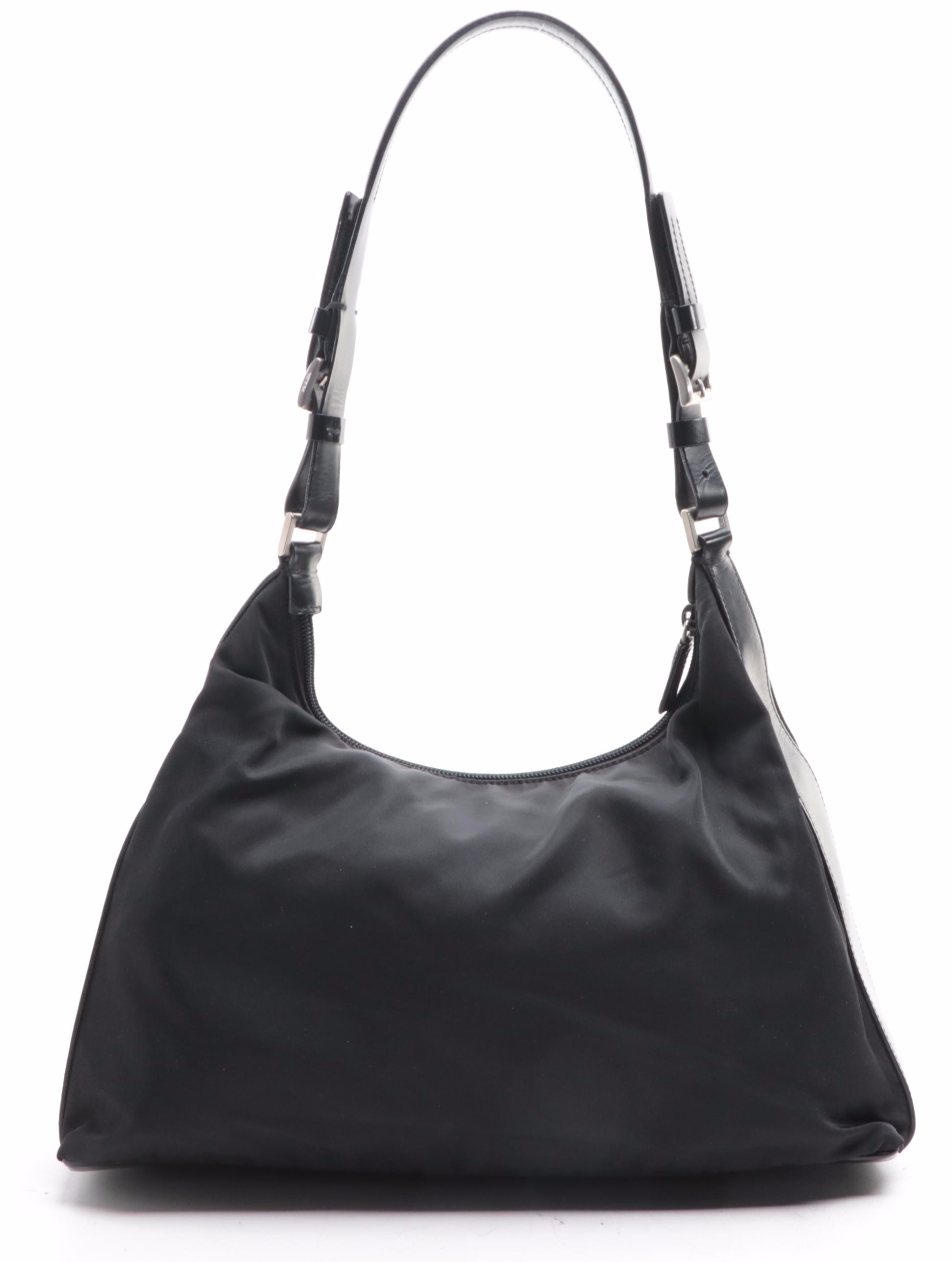 Prada Tessuto Nylon and Leather Shoulder Bag