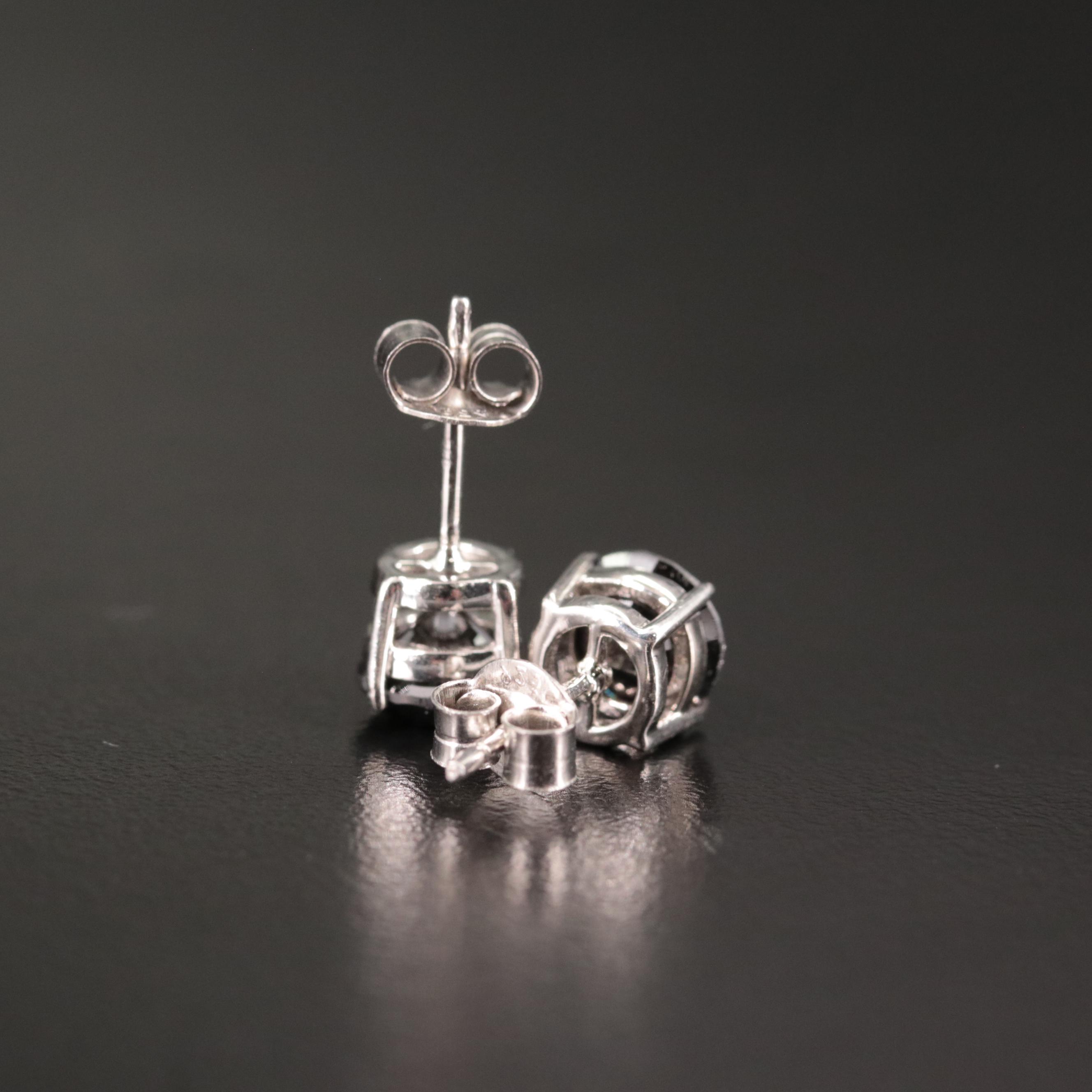 Sterling 3.00 CTW Diamond Solitaire Stud Earrings