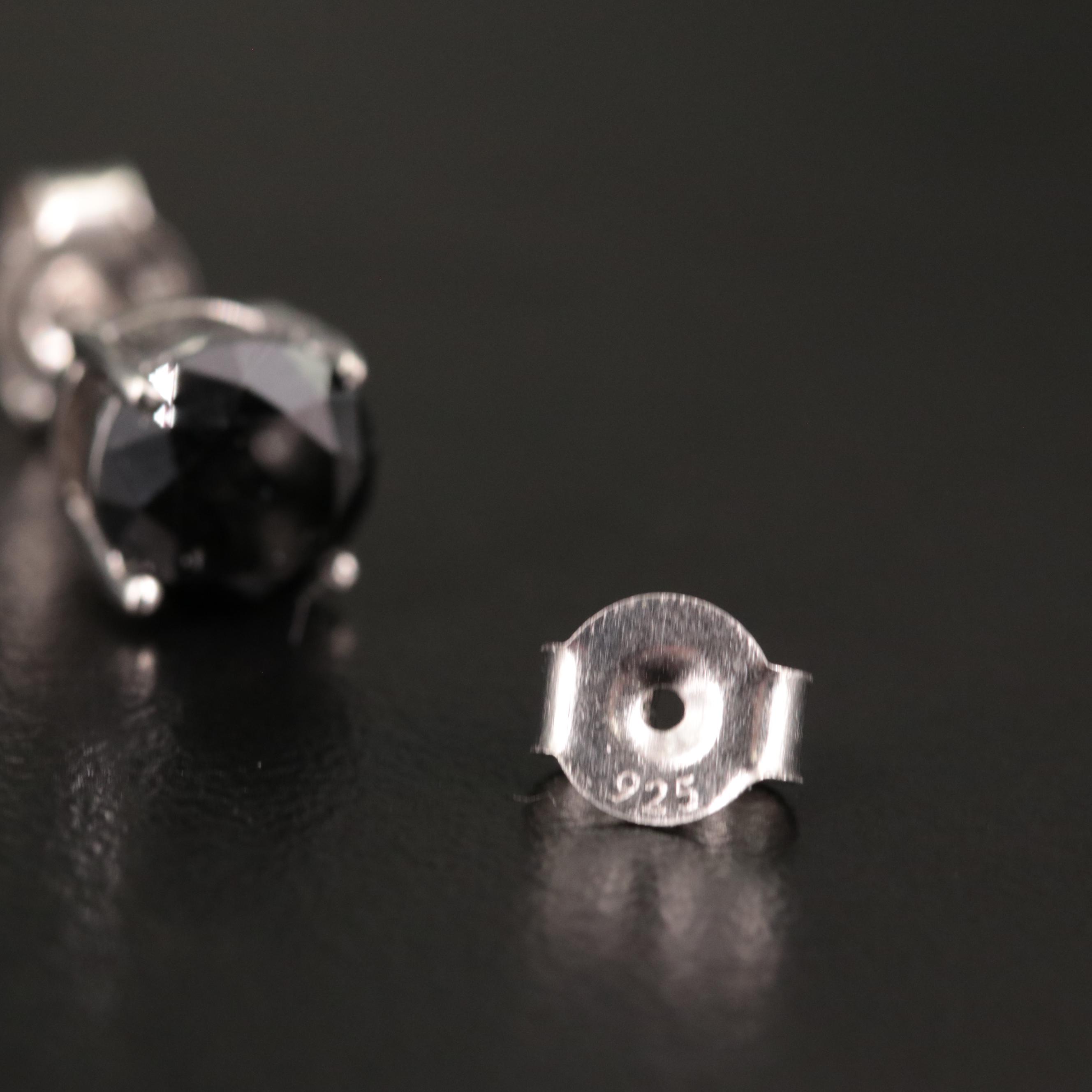 Sterling 3.00 CTW Diamond Solitaire Stud Earrings