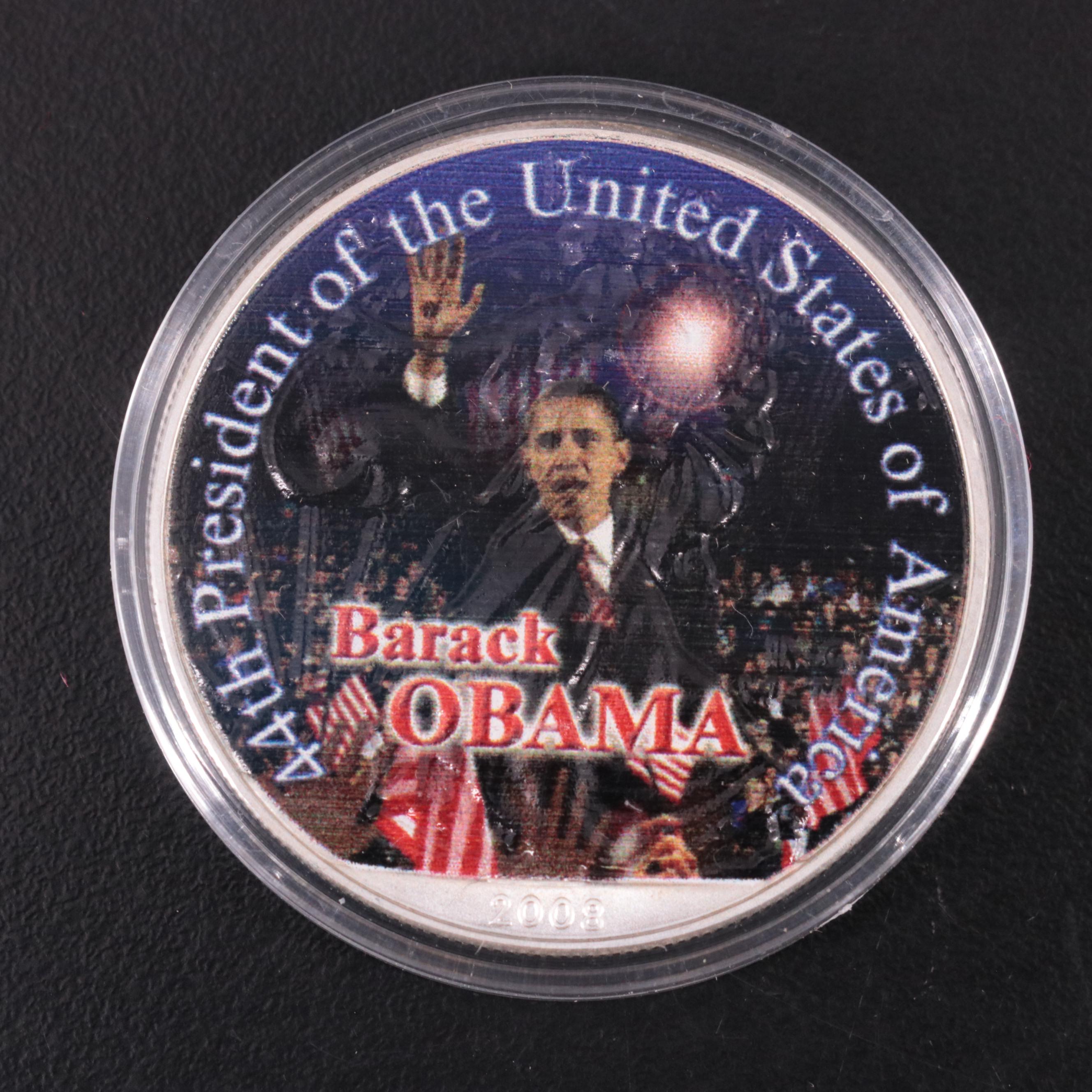 2008 Barack Obama Colorized Silver Eagle