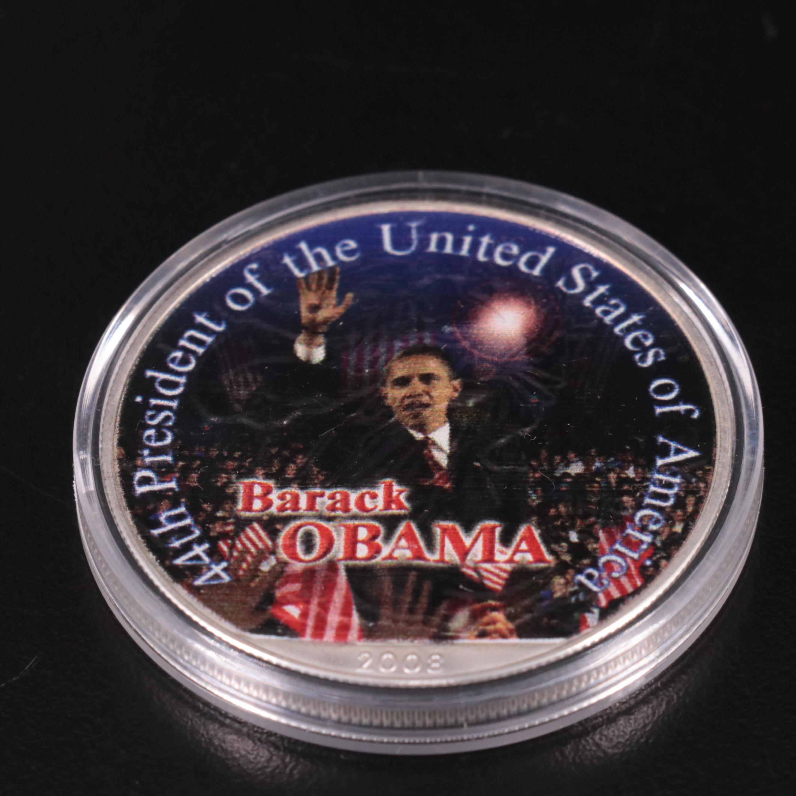 2008 Barack Obama Colorized Silver Eagle